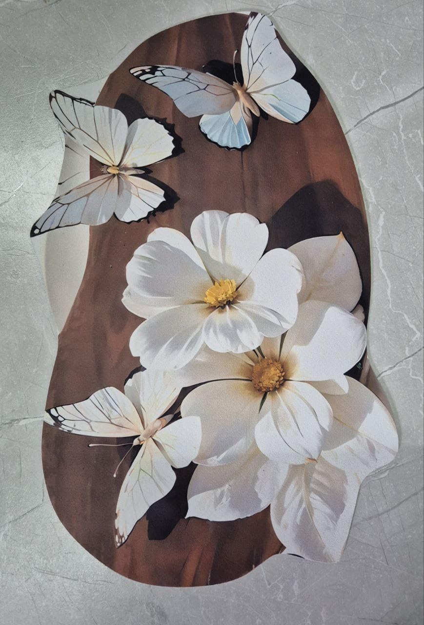 UTTARZONE 3D Bathroom mat, Door Mat, Floor Mat,Rare 3D Patterned Bath Mat, Bathroom Decor,AntiSlip, Absorbent Bath Rug, Quick D