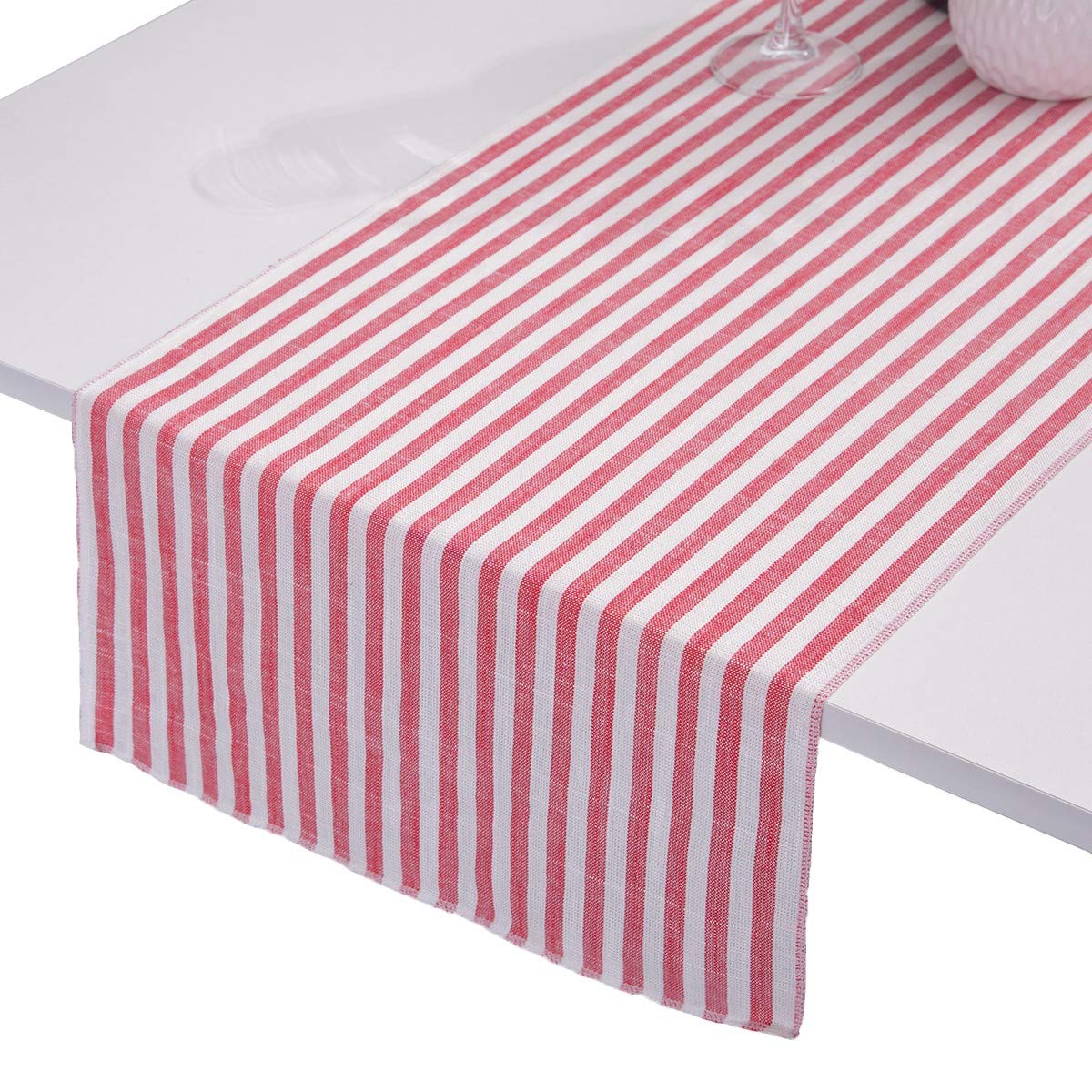 Rockcloud Striped Table Runner Cotton Linen Table Top Decoration For Wedding Banquet, Christmas, Birthday, Graduation, Prom, Par