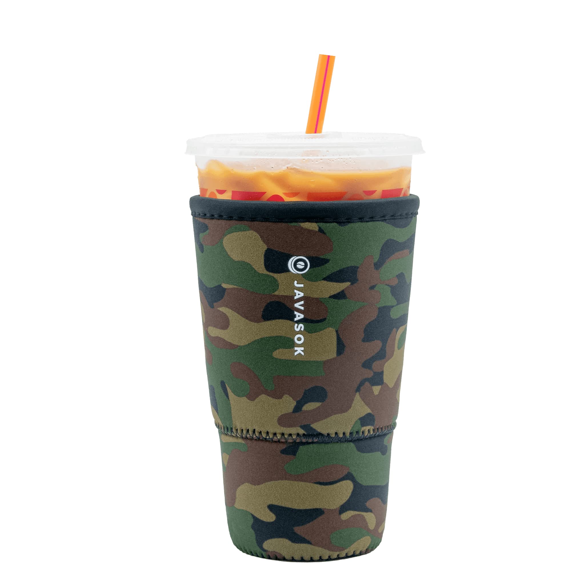 Sok It Java Sok Iced Coffee & Cold Soda Insulated Neoprene Cup Sleeve (Green Camo, Large: 30-32oz)