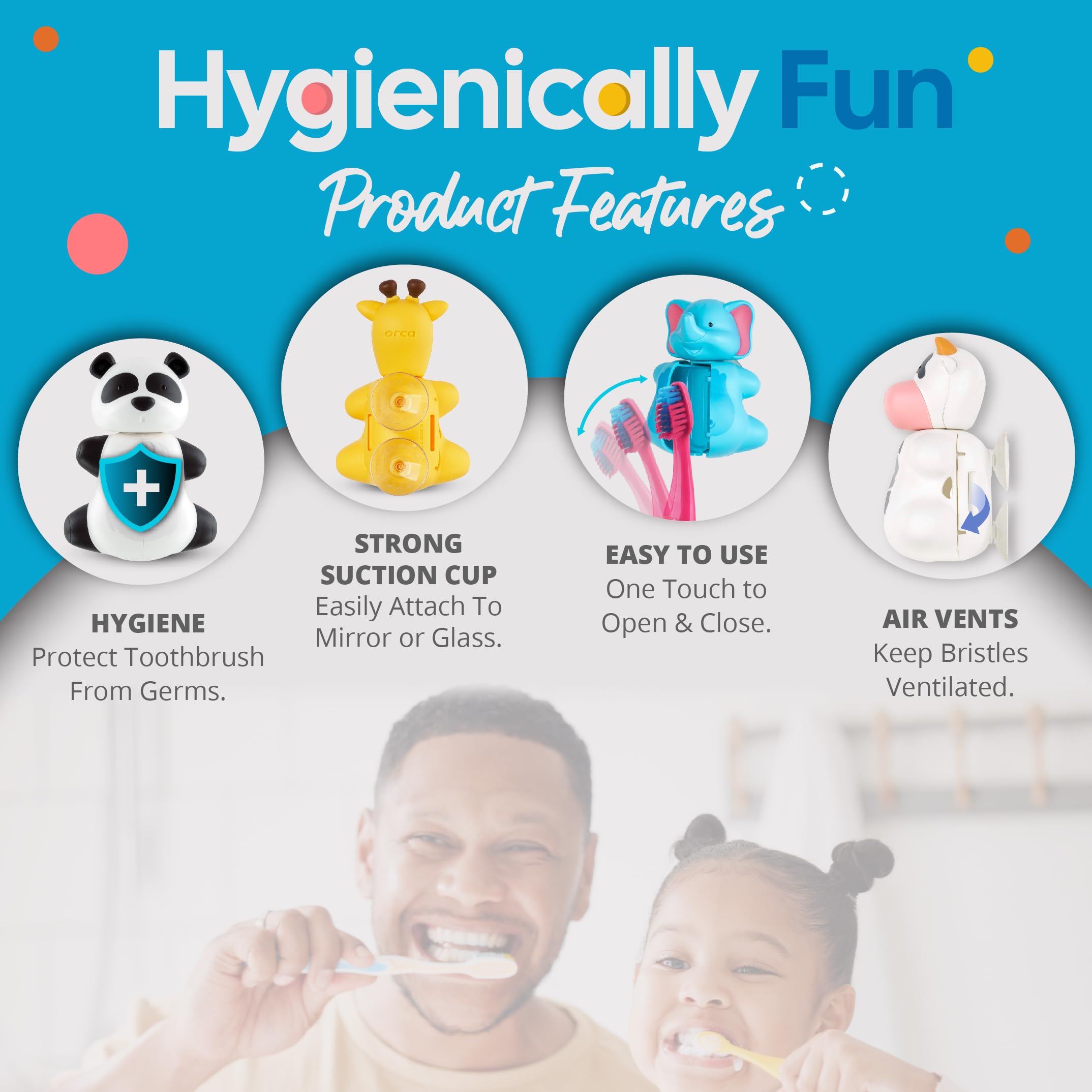 Flipper Fun Animal Elephant Toothbrush Cover - Make Toothbrushing Time Fun With Our Kids Toothbrush Holder With Cover - Ideal To