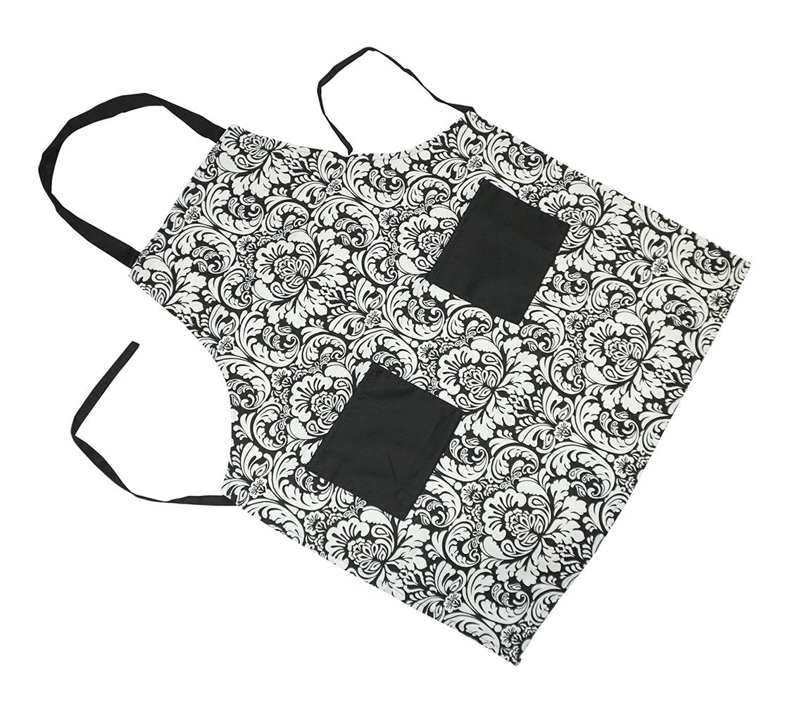 DII Chef Style Cotton Apron Adjustable Straps and Large Pocket  Black