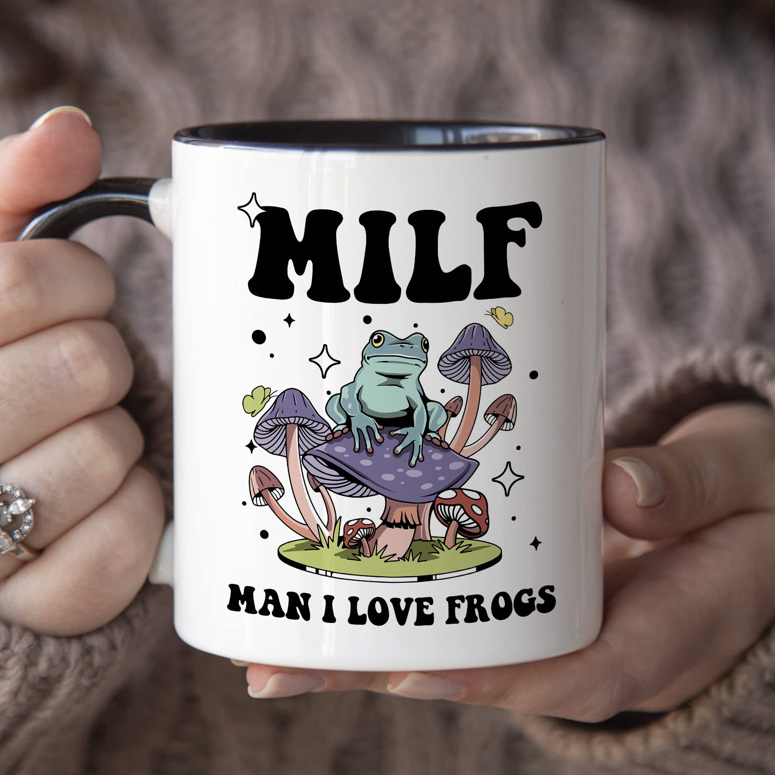 Younique Designs Milf Man I Love Frogs Frog Mug, 11 Oz, Frog Cup, Frog Gifts For Women And Men, Cute Frog Stuff, Frog Themed Gif