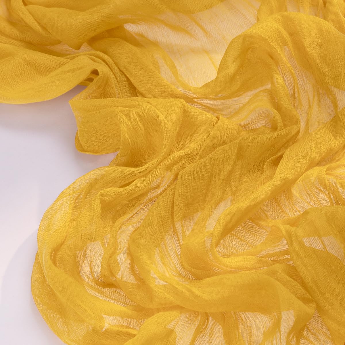 Socomi Gold Yellow Table Runner Spring Easter Cheesecloth Table Runner 170 Inch Cheese Cloth Runner 14Ft Boho Rustic Gauze Table