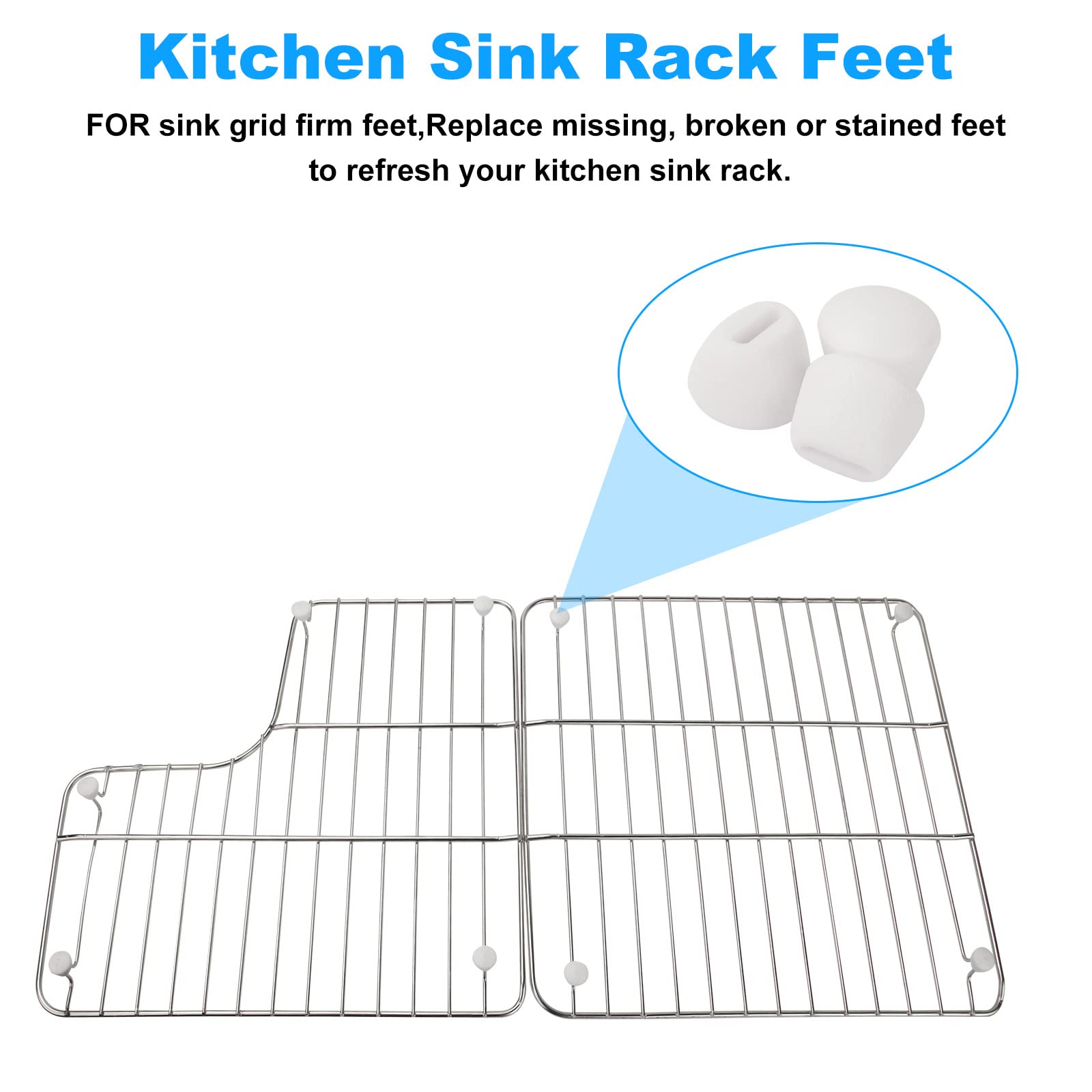 Kitchen Sink Rack Feet 84544-0 Replacement For Various Kohler Kitchen Sink Racks Fit Kohler Kitchen Sink Rack K-6639-St K-6488 K