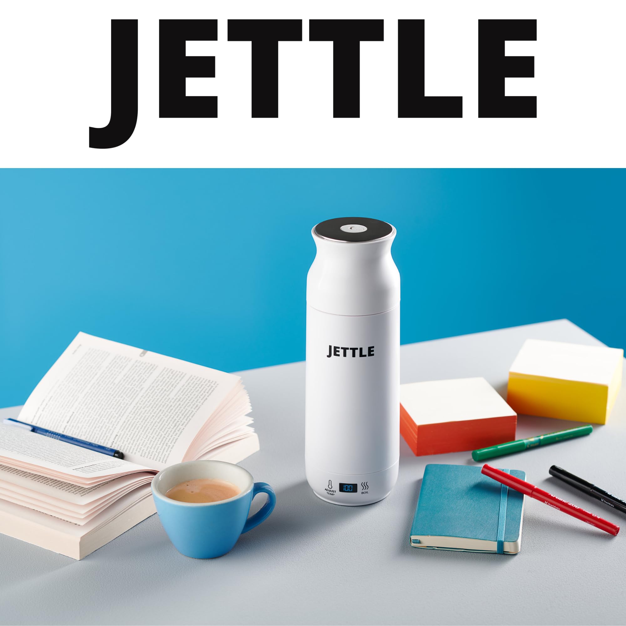 Jettle Electric Kettle - Travel Portable Heater For Coffee Tea Milk Soup - Stainless Steel Travel Water Boiler Tea Pot With Temp