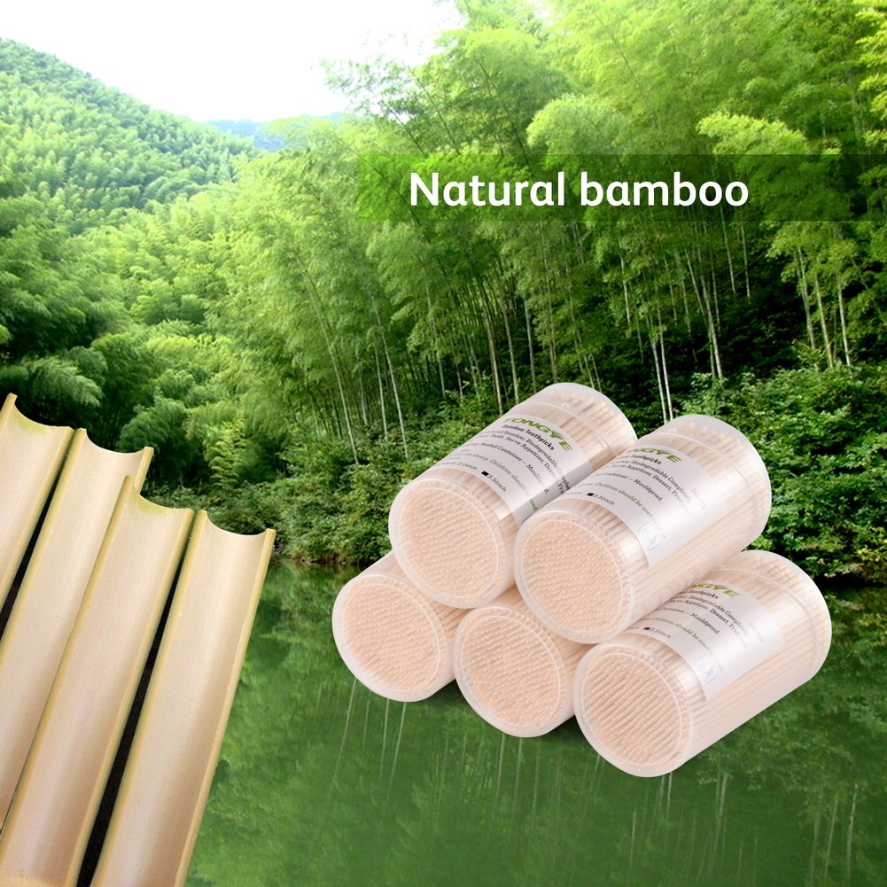 Tongye [3 Packs Of 340] Bamboo Toothpicks 3.5 Inches, Extra Long Round Wooden Toothpick For Appetizers Qlives Sandwich - Sturdy