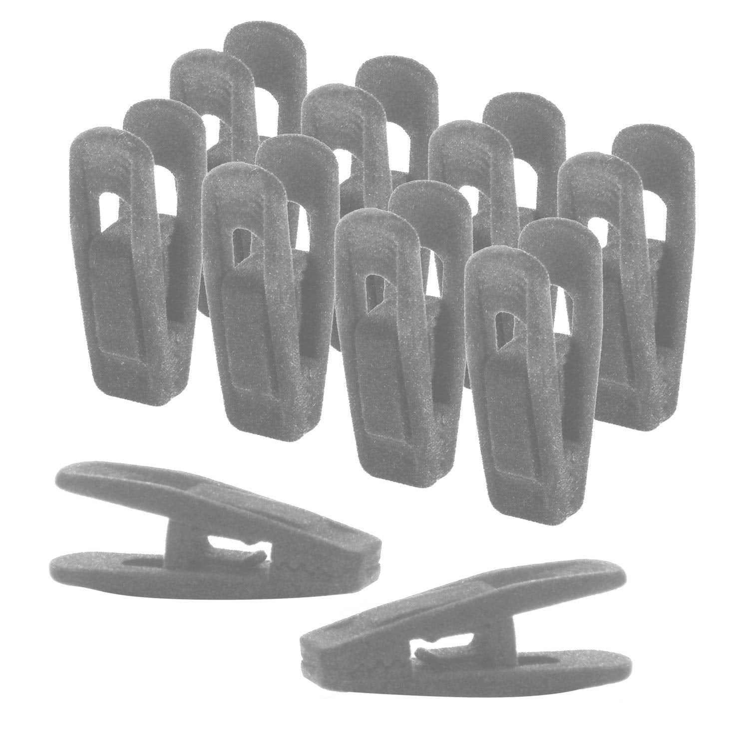 Closet Accessories Velvet Clips For Velvet Hangers. 10 Pack Gray