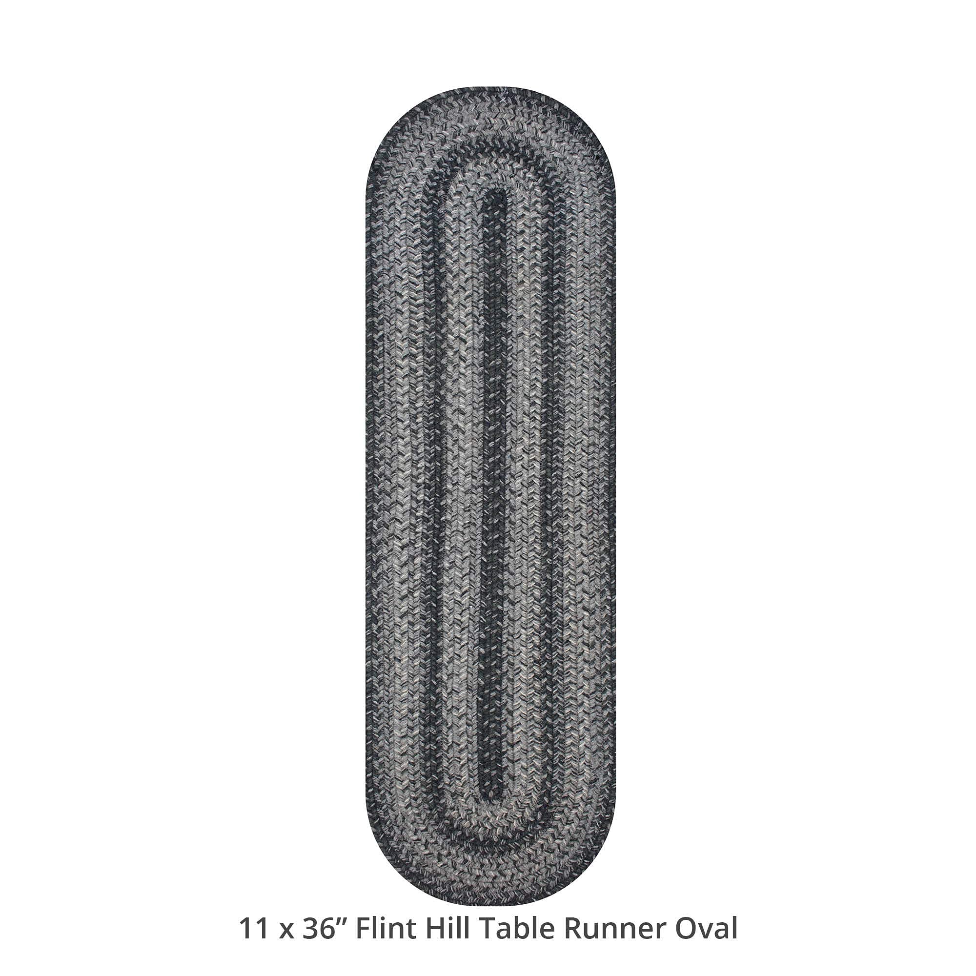 Homespice - Flint Hill Oval Table Runner, A Handmade Jute Braided Runner To Use As A Gray Dinner Table Runner - Flawless Edge Fi