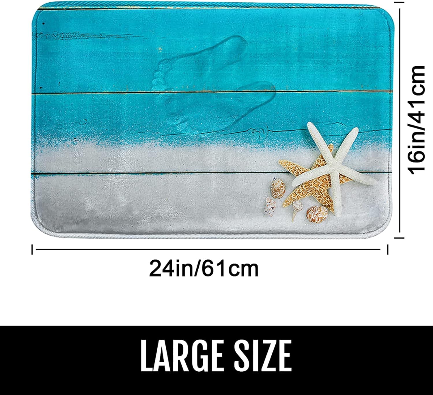 Britimes Beach Sea Shell Bath Mat For Bathroom, Bathroom Mats Rugs No Silp, Washable Cover Floor Rug Carpets Floor Mat Bathroom