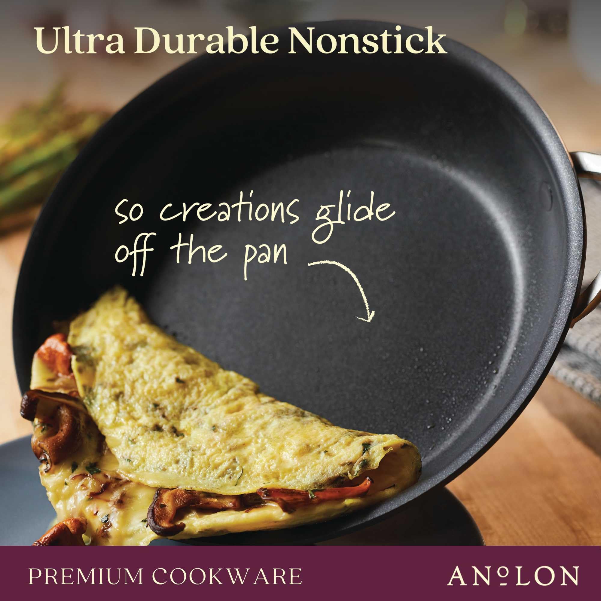 Anolon Nouvelle Copper Hard Anodized Nonstick Frying Pan Set / Fry Pan Set / Hard Anodized Skillet Set - 8.5 Inch And 10 Inch, B