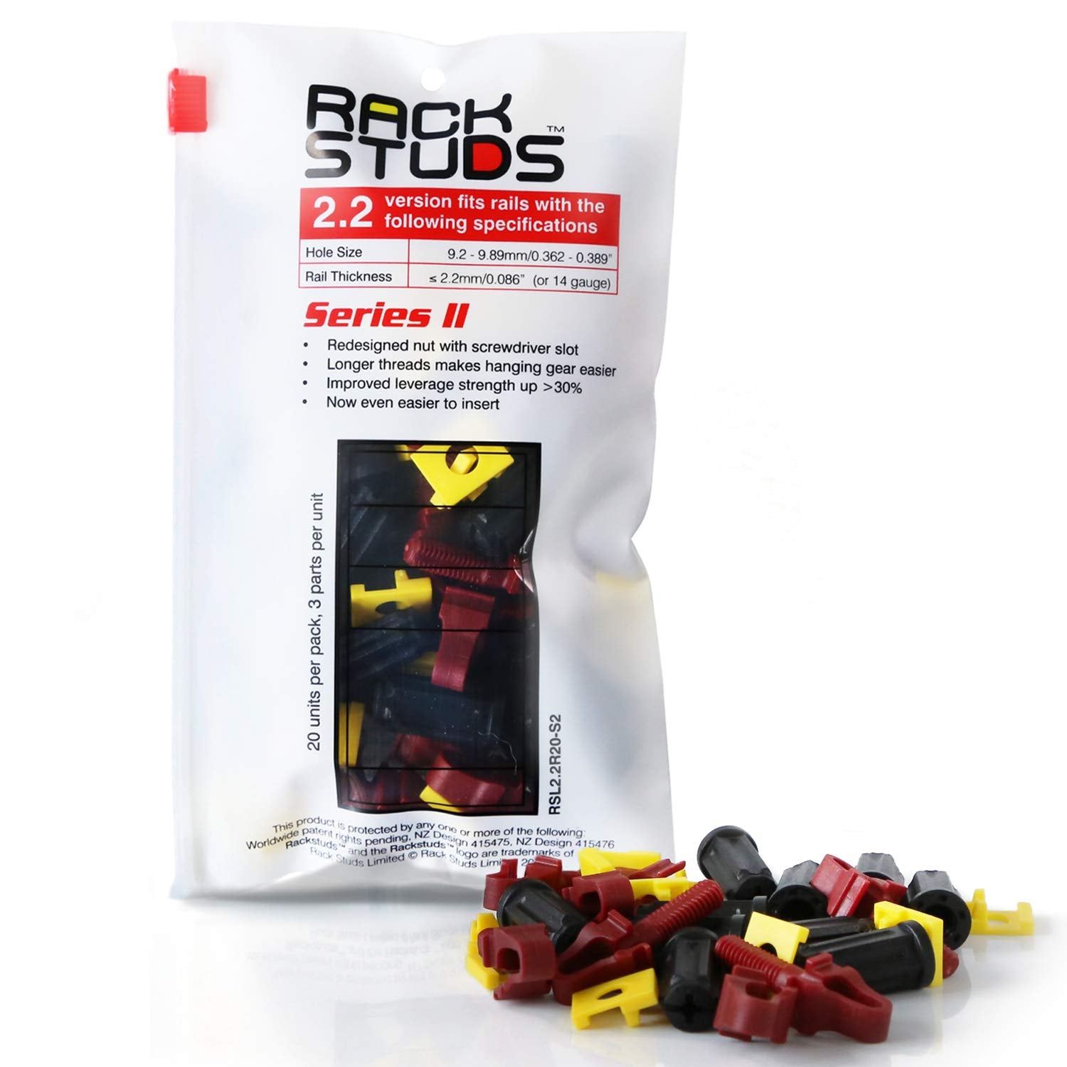 Rackstuds R20 Rack Mount Solution Series Ii - No More Cage Nuts The Easiest And Safest Server Rack Solution In 19 Racks With Squ