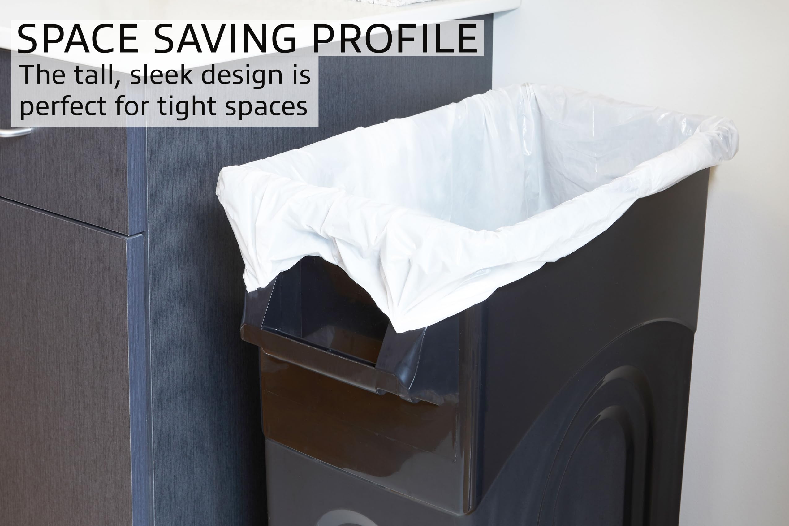 United Solutions Highboy Waste Container, 23 Gallon, 2-Pack, Space Saving Slim Profile And Easy Trash Bag Removal, Indoor Or Out