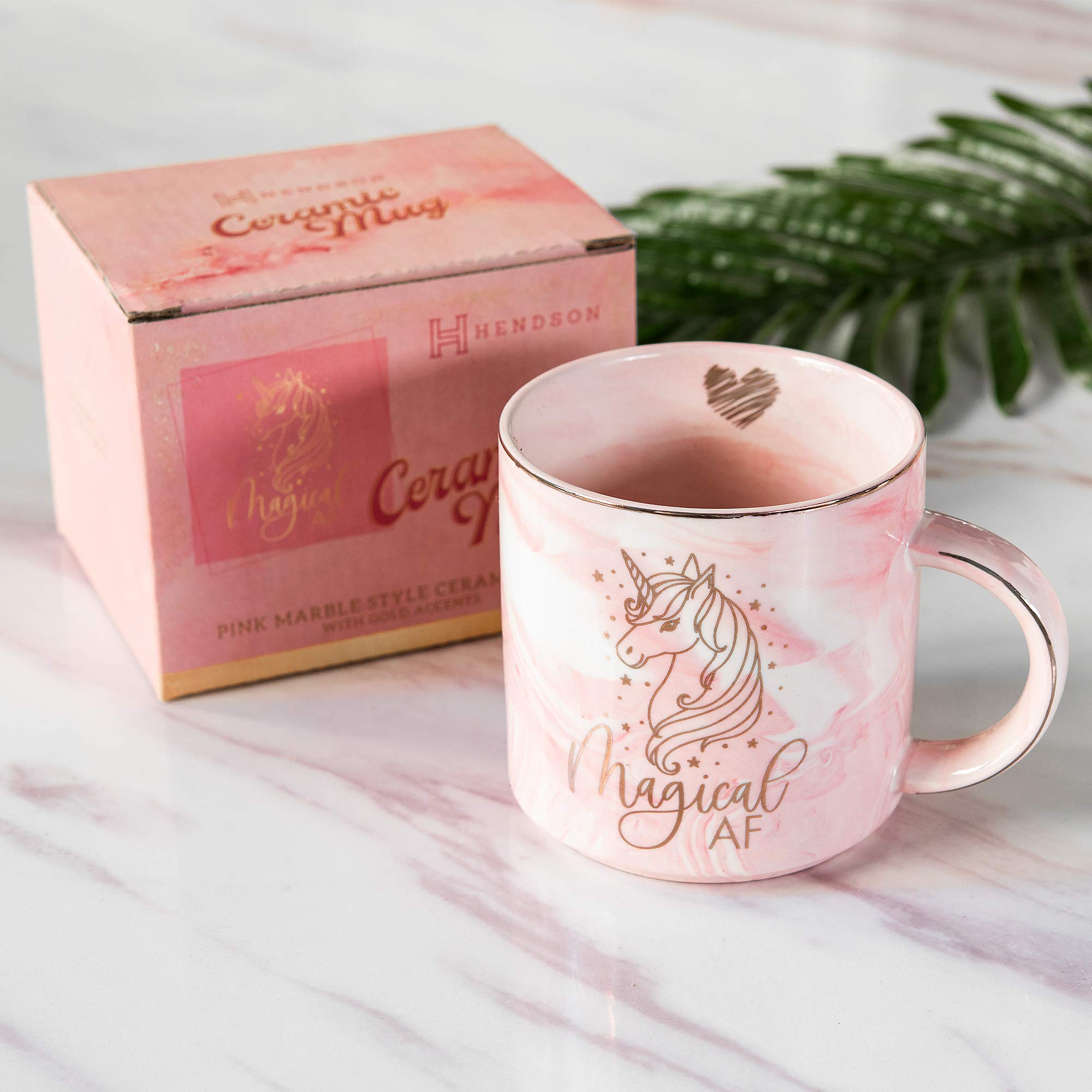 Unicorn Gifts for Women - Funny Coffee Mug Gift Ideas for Mom  Wife  Daughter  Sister  Best Friends  BFF - Magical AF - Novelty Birthday  Christmas Presents for Girls - 11.5oz Pink Marble Ceramic Cup