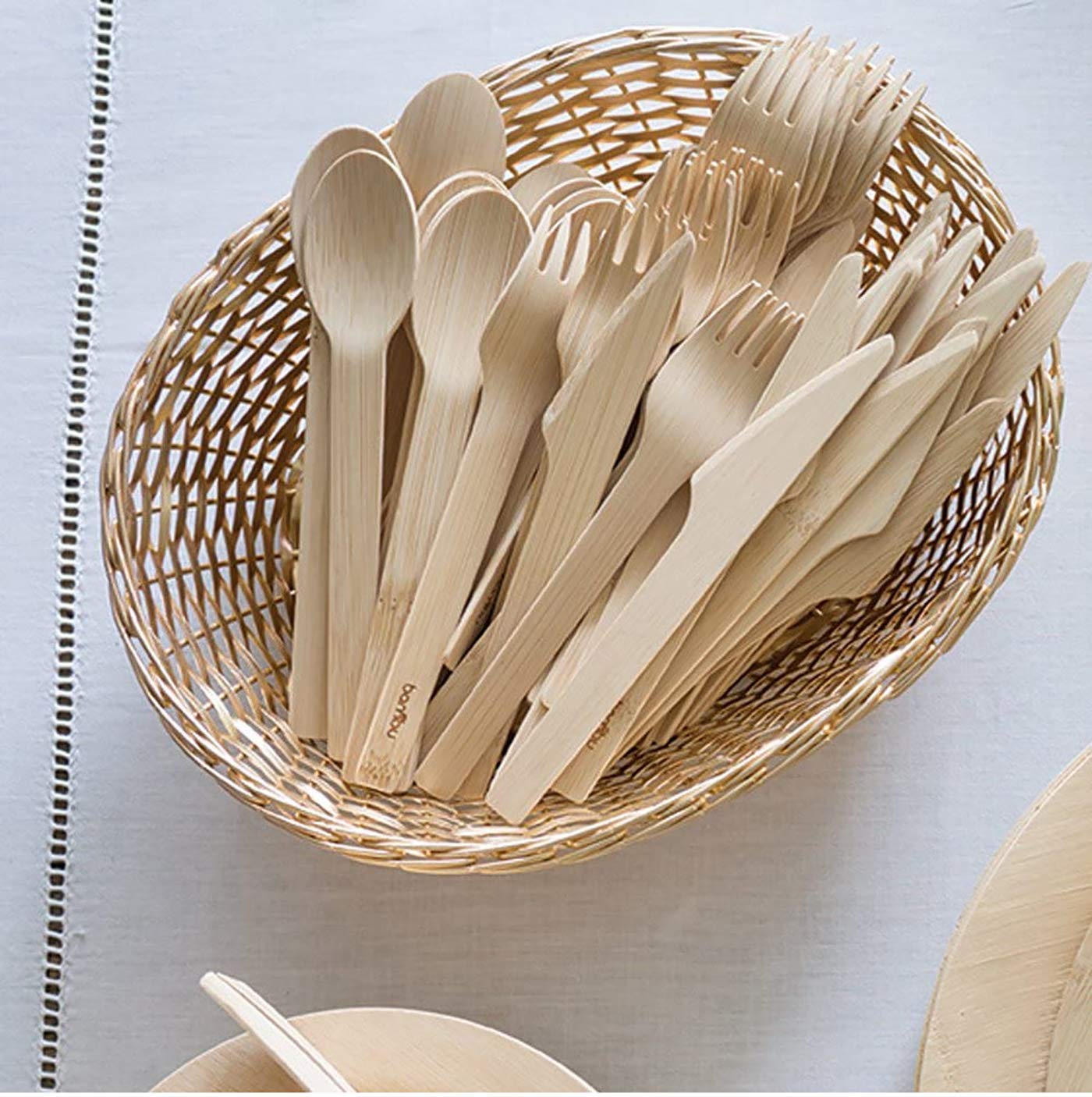 Bambu, Disposable Biodegradable, Compostable Bamboo Forks, Bulk Case, 100% Organic Utensils For Weddings, Parties, Picnics, Even