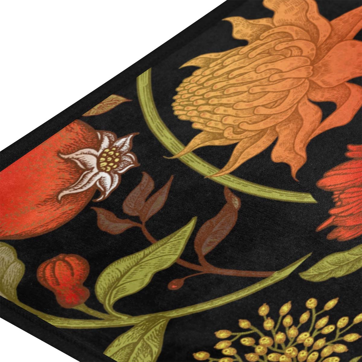 Susiyo Kitchen Mat Exotic Flowers Birds Fruits Kitchen Rug Mat Anti-Fatigue Comfort Floor Mat Non Slip Oil Stain Resistant Easy