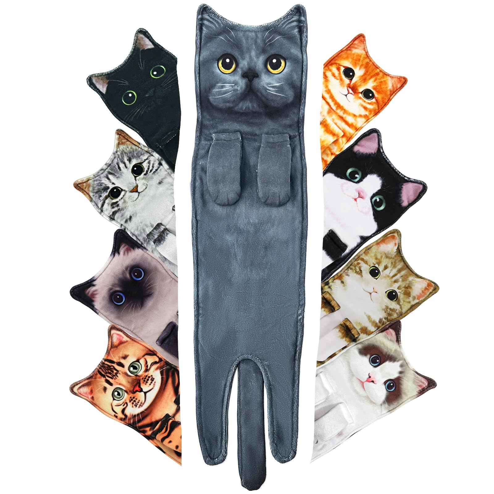 Openhahaha Cat Hand Towels for Bathroom Funny Cat Kitchen Towels Decorative  Cat Towel Absorbent Soft  Cat Gifts for Women/Cat Lovers