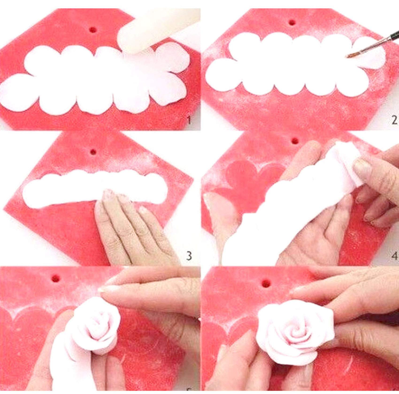 Zdywy 3Pcs 3D Rose Flower Petal Cake Fondant Cookie Cutter Mold Diy Decorating Mould