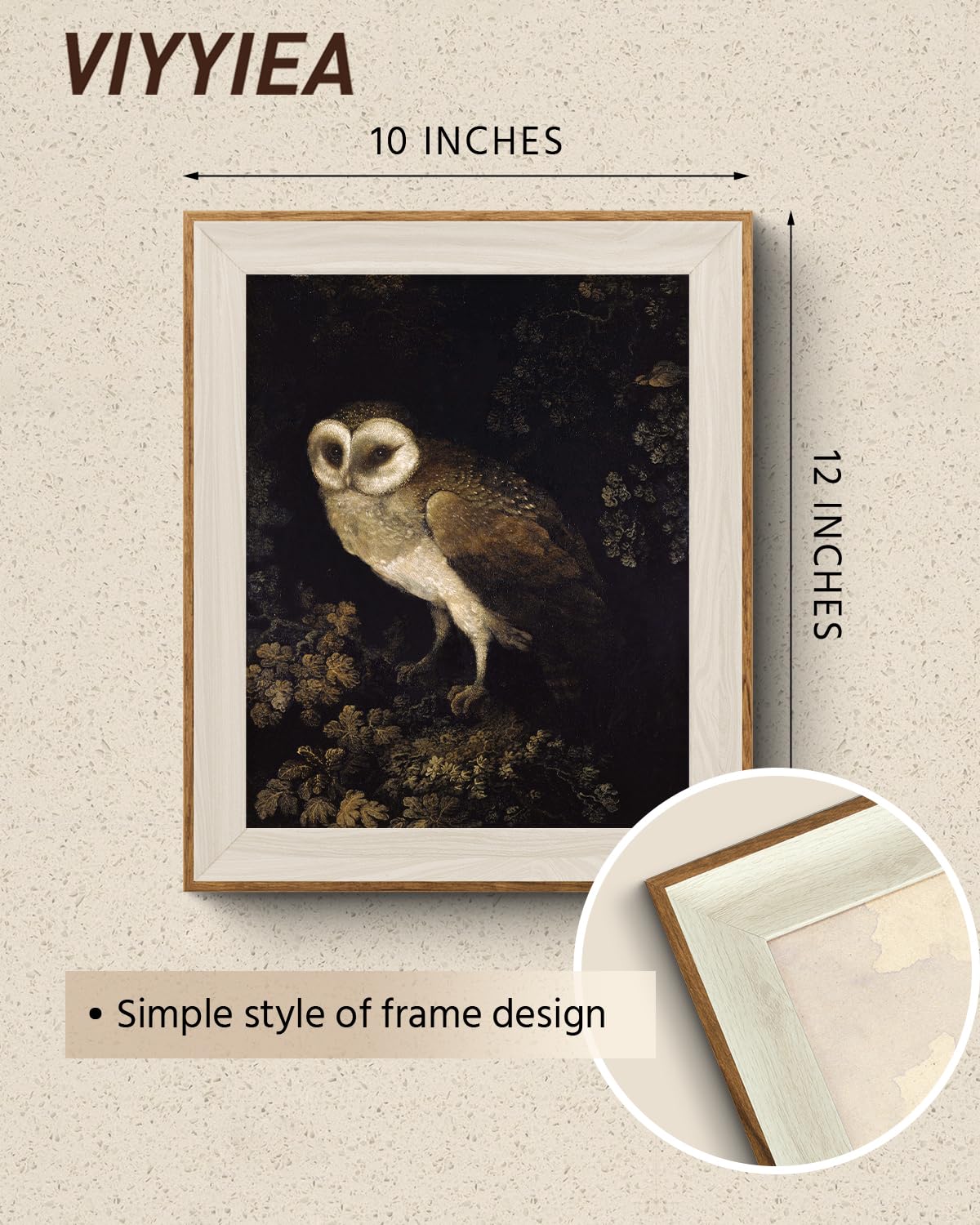 Viyyiea Framed Canvas Wall Art, Vintage Wall Art For Living Room, Pets Animals Oil Painting Picture Summer Home Decor Bathroom W