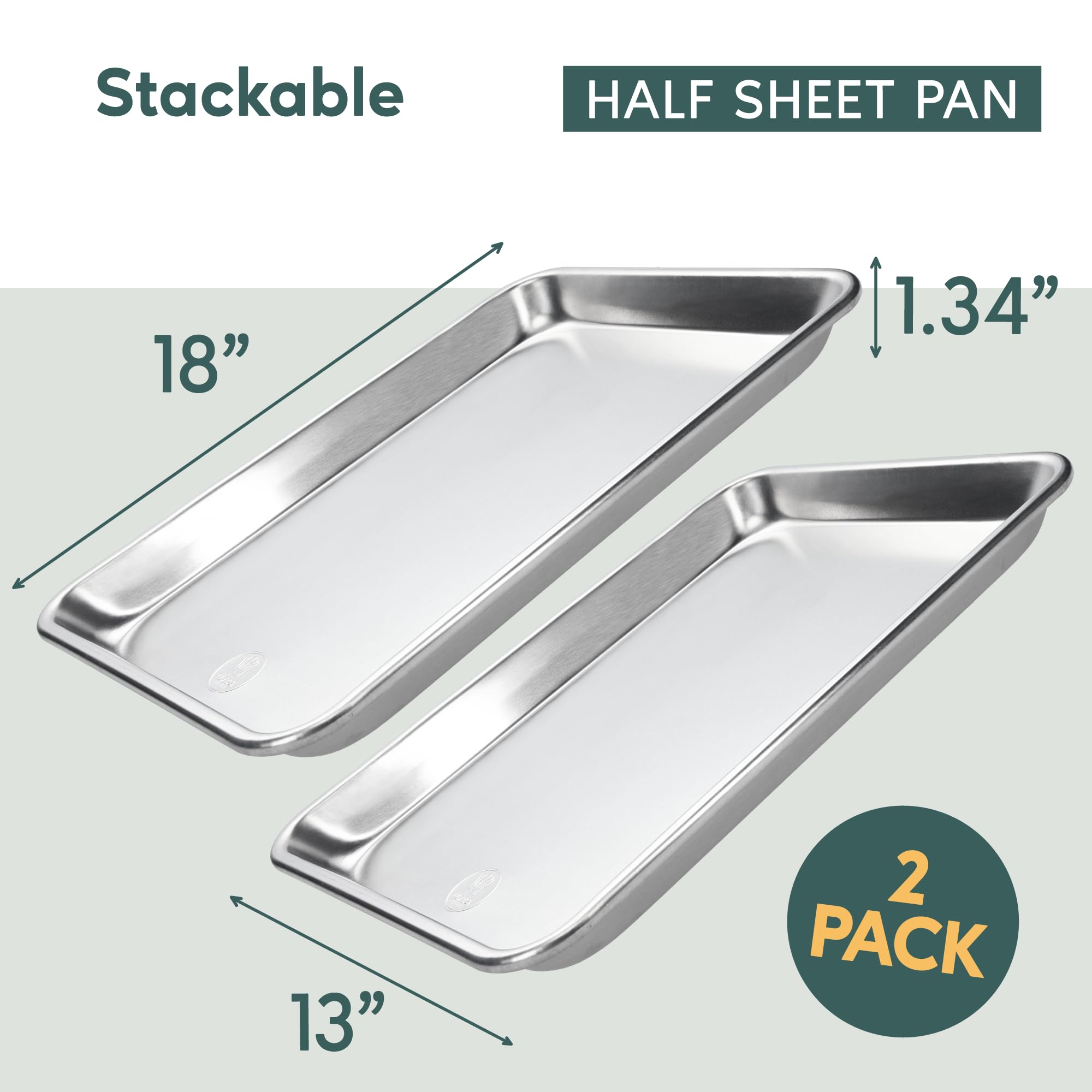 Ultra Cuisine Baking Sheet Set - Baking Pan Set - Cookie Sheet For Baking - Professional Cookie Sheets - Rimmed Baking Sheets Fo