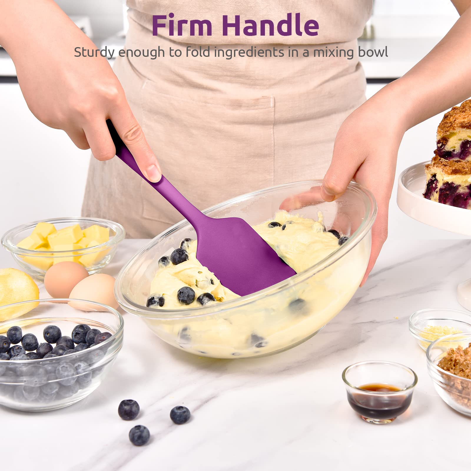 Heat Resistant Silicone Large Spatula: U-Taste 600F High Heat Flexible 11.38In Silicon Mixing Stirring Cooking Scraping Baking B