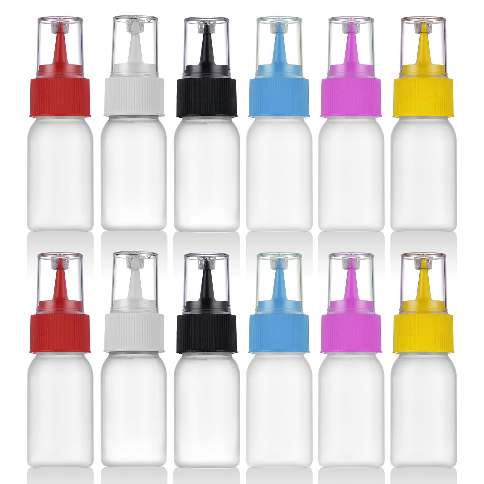 Ramfiyn 12Pcs 1 Oz Icing Bottles For Cake Writing Icing, Small Squeeze Bottles For Cookie Icing, Mini Condiment Squeeze Bottles