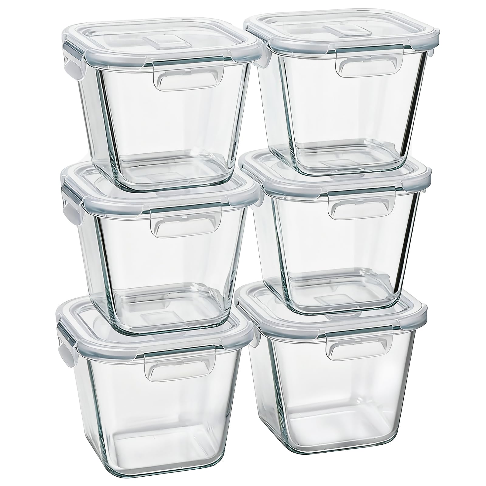 Glass Soup Containers with Lids 32 oz, 4 Cup Glass Storage Containers, Tall Borosilicate Glass Food Storage Containers for Lunch