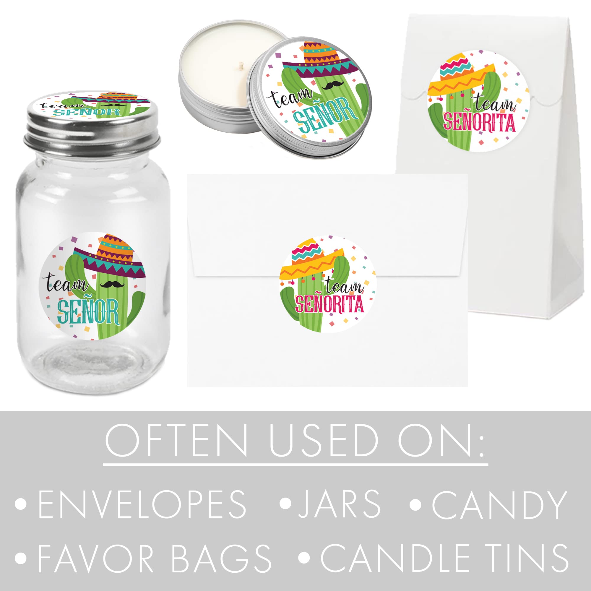 Taco 'Bout A Baby Fiesta Gender Reveal Team Seor Or Seorita Stickers - 40 Labels