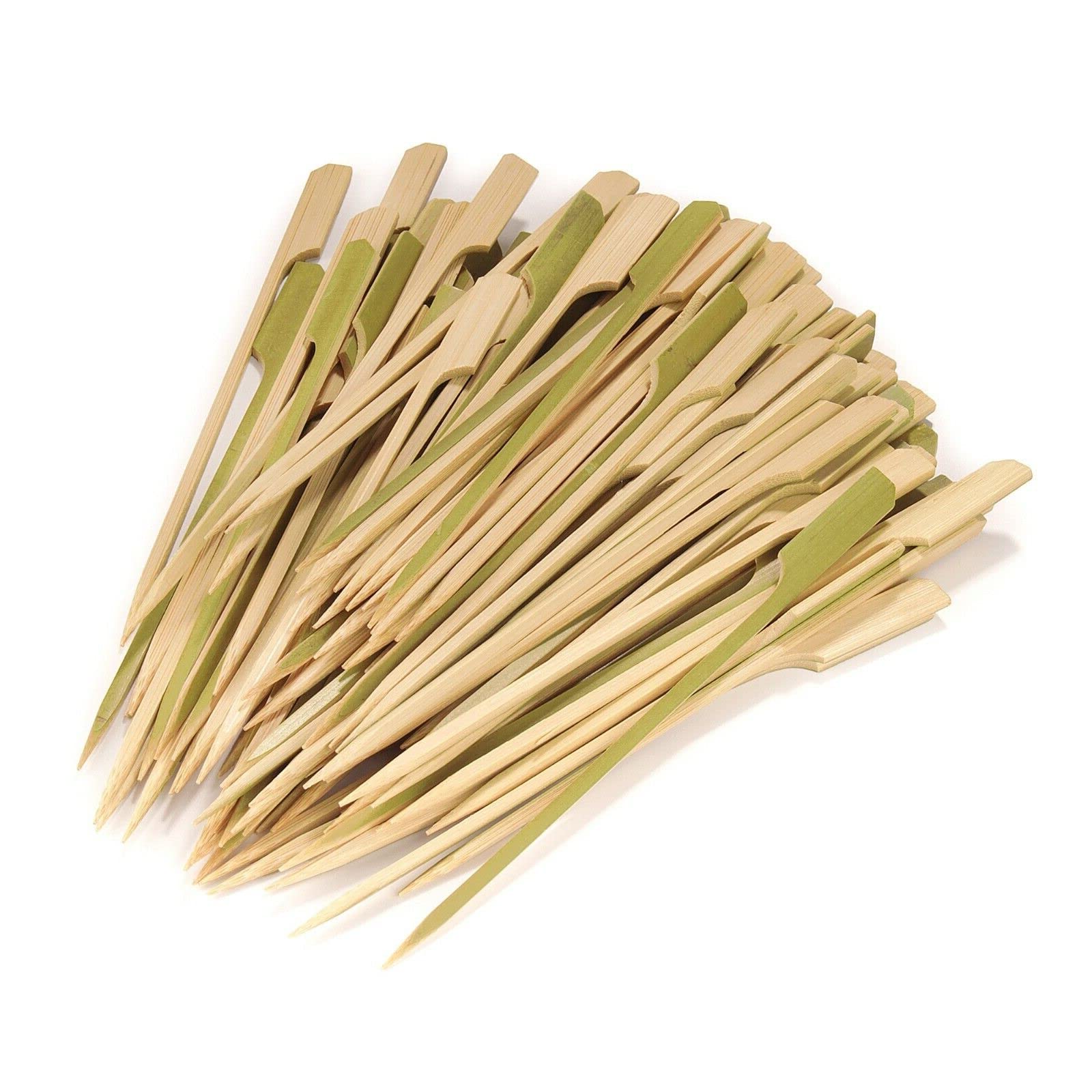 Gmark 7'' Bamboo Paddle Skewers 100 Ct, Natural Bamboo Paddle Picks, Bbq Picks Gm1032A