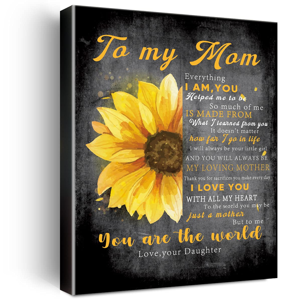 Wailozco Gifts For Mom -Hangable Canvas Poem Prints Framed Poster Wall Art For Mom From Daughter-Meaningful Mom Gifts,Mom Home B