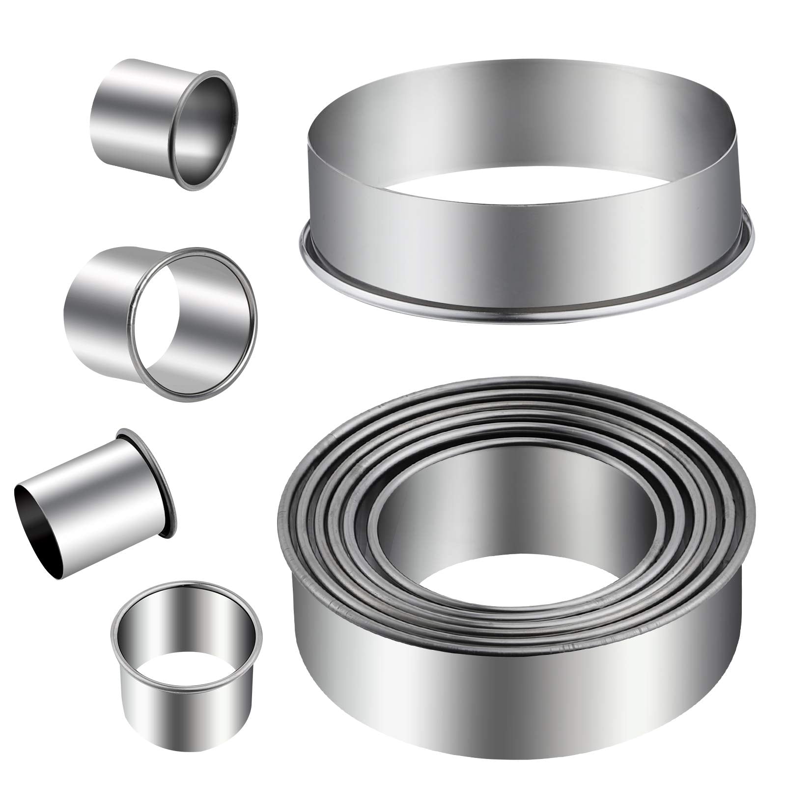 Round Cookie Cutters Set 12 Pieces Bistcuit Cookie Cutters Circle Pastry Cutters Round Donut Ring Molds For Baking For Pastries