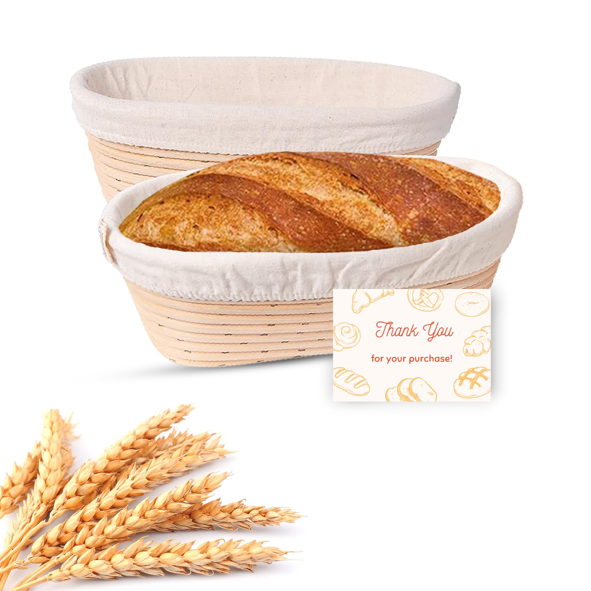 Homebakee Banneton Proofing Basket [Set Of 2 | 9 Inch] For Sourdough Bread Baking | Bread Proofer | Bread Proofing Basket | Roun