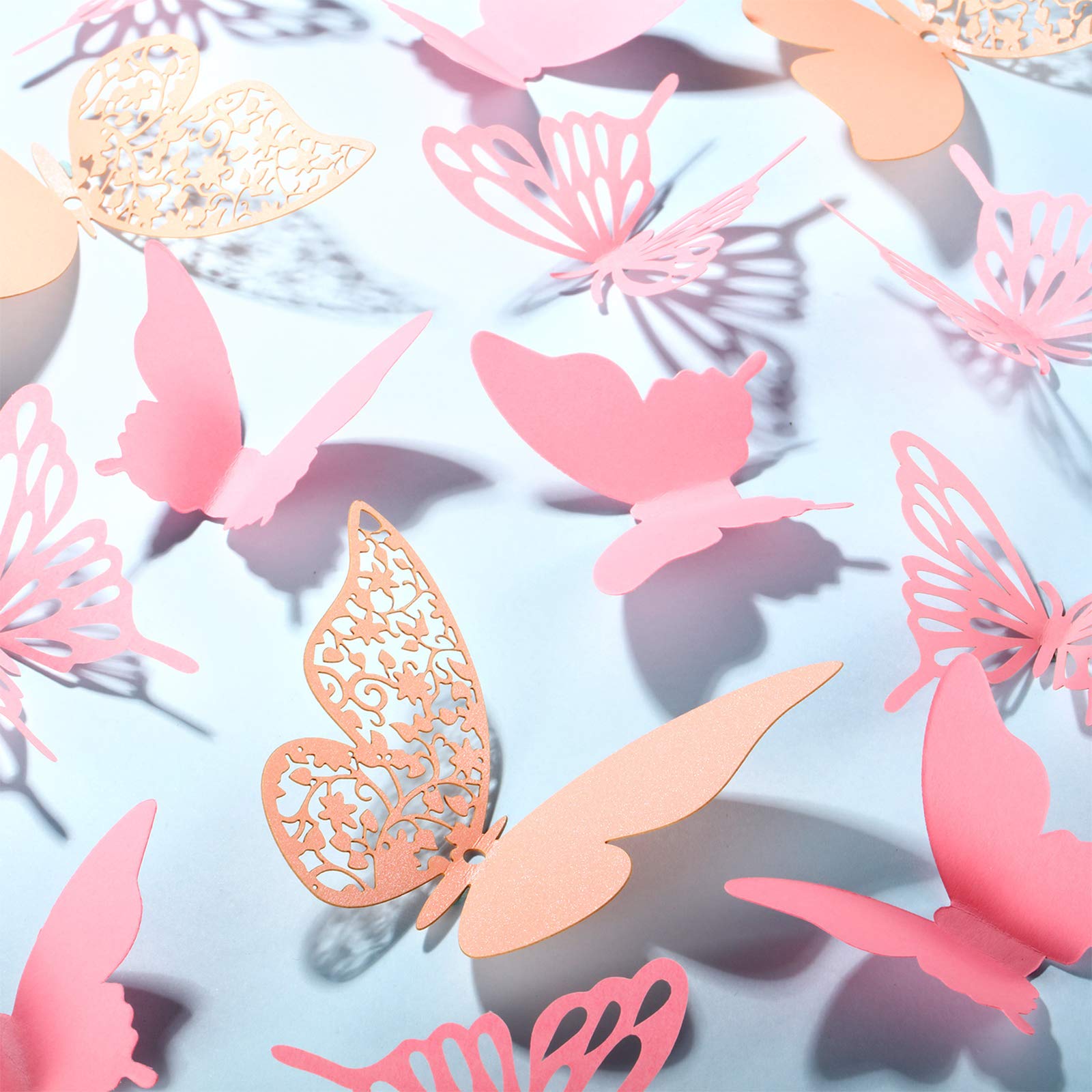 144 Pieces 3D Butterfly Wall Stickers Decor Butterfly Decals Diy Decorative Wall Art Cutouts Crafts Removable For Room Wedding F