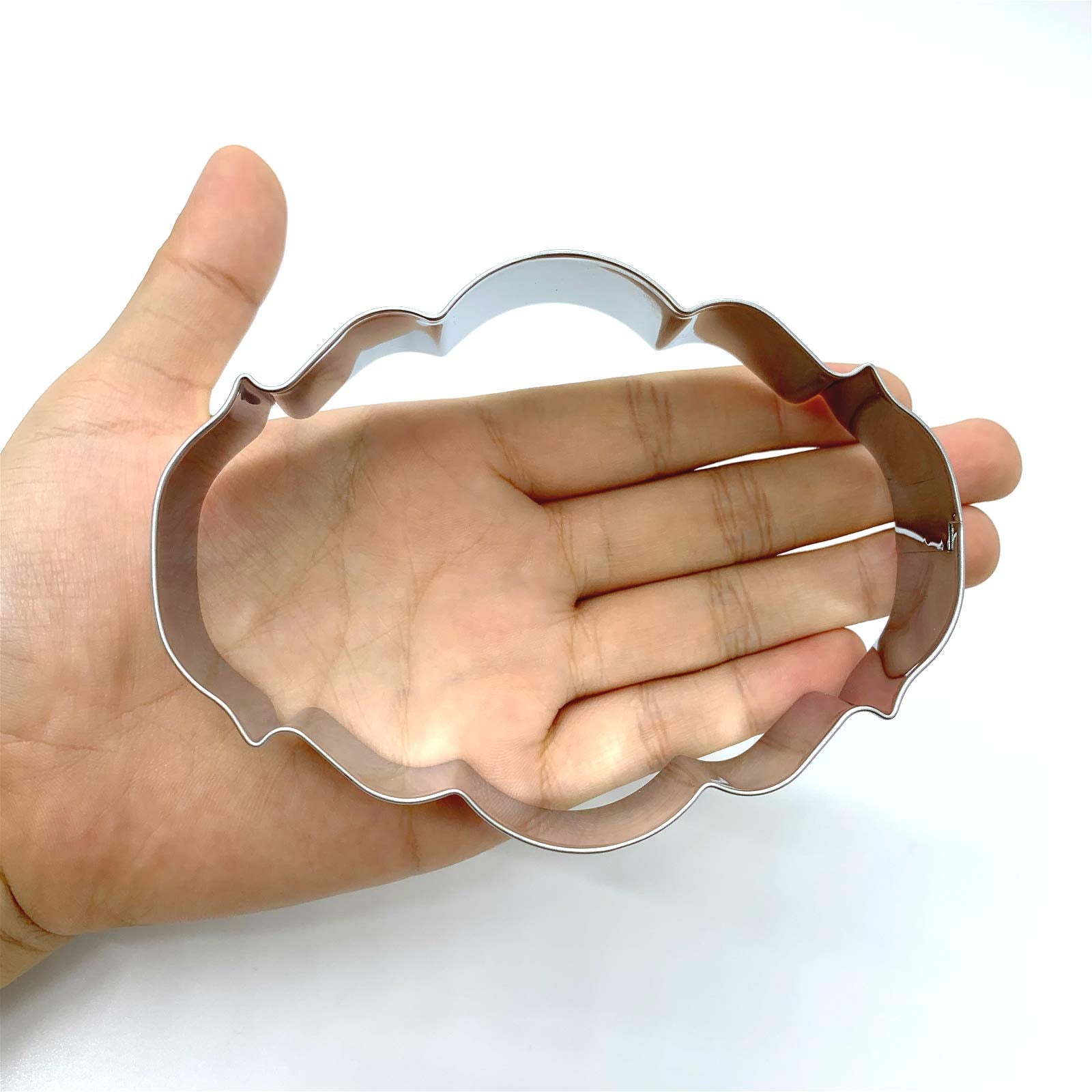 Liliao Plaque Oval Cookie Cutter - 4.4 X 3.2 Inches - Stainless Steel
