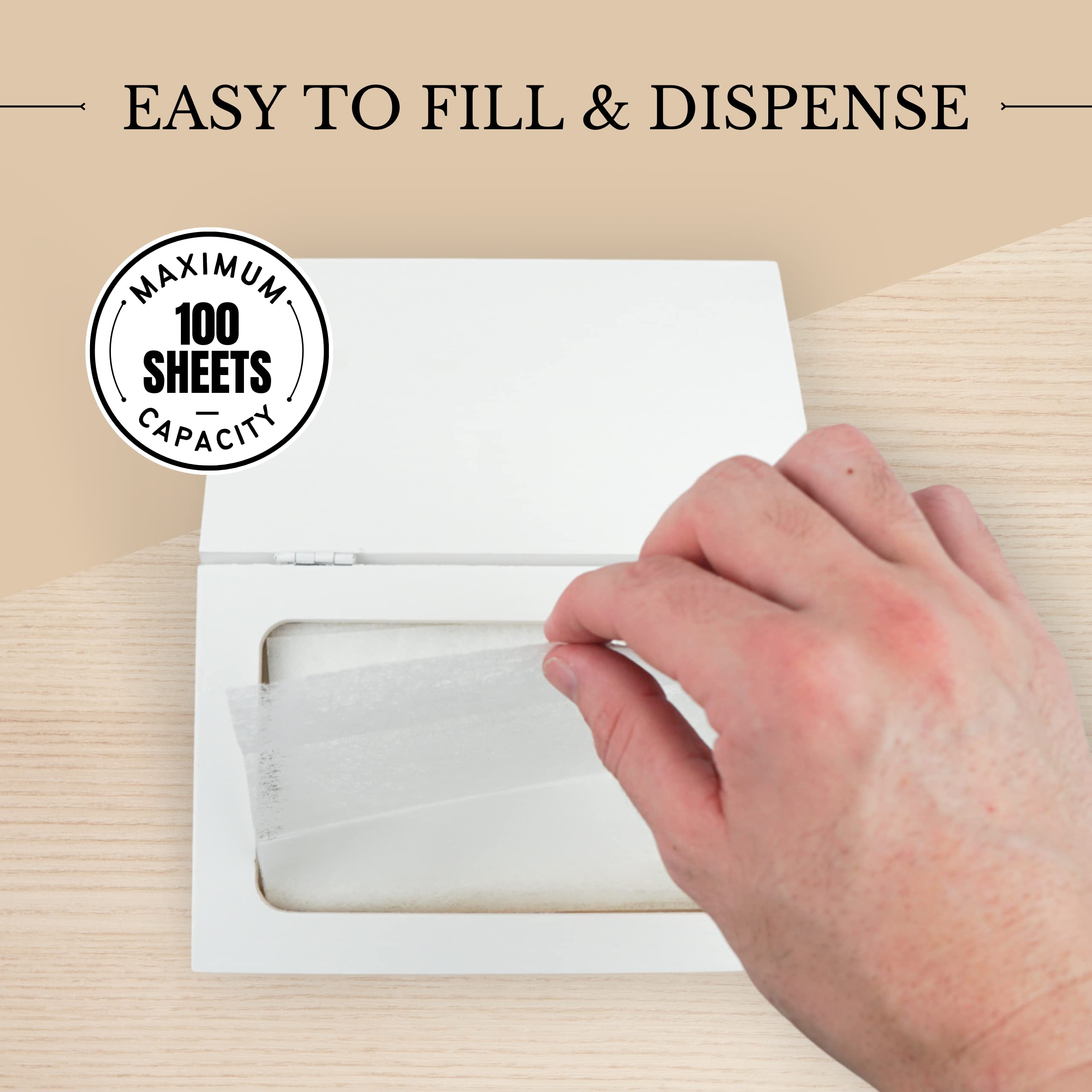 Farmhouse Dryer Sheet Dispenser/Holder Box With Hinged Lid - Rustic Farmhouse Laundry Room Organizer - Fabric Softener Dispenser