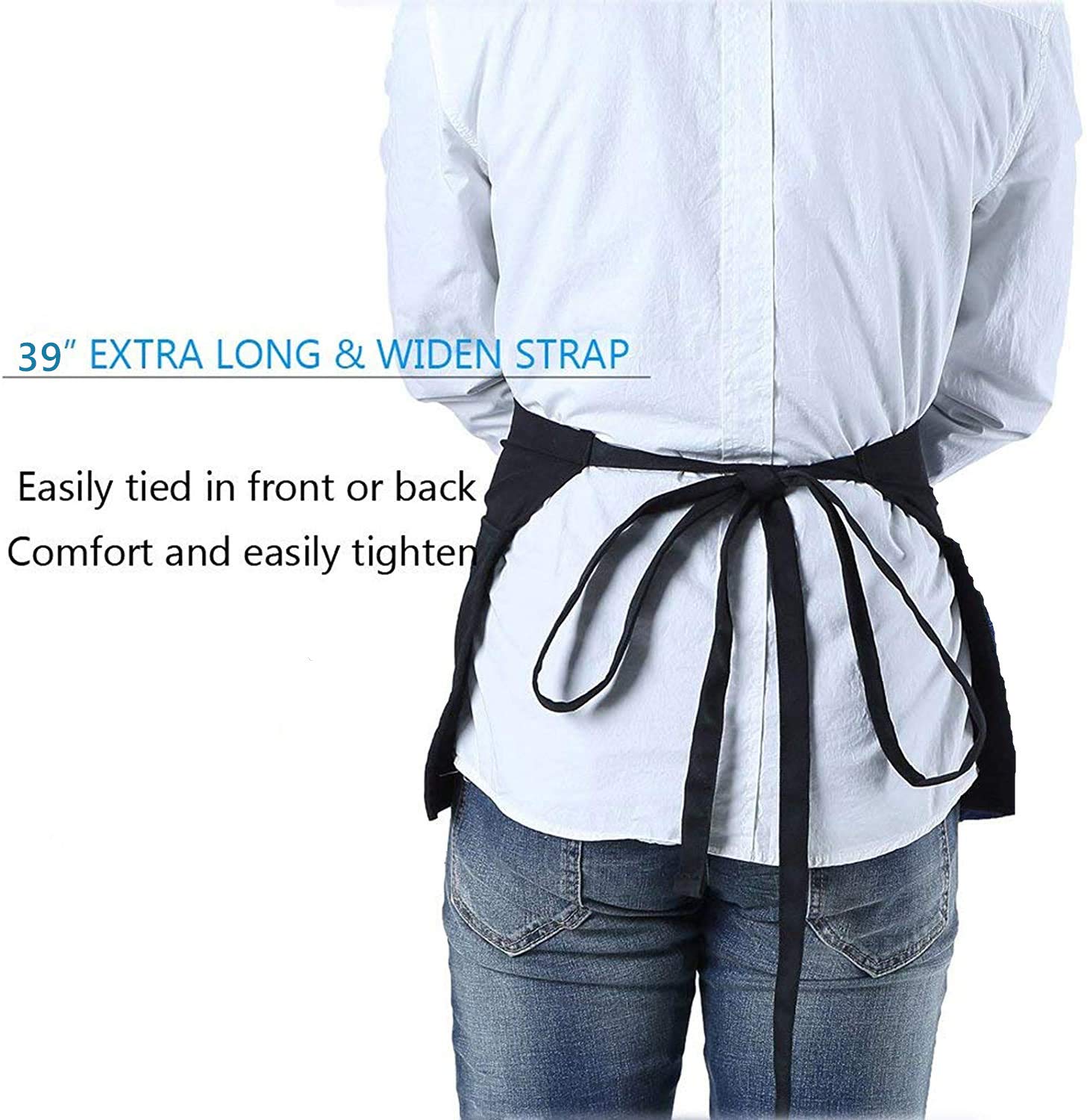 Tsmyp Waist Apron For Teachers With 3 Pockets Half Black Apron,Teachers Prefect Gift (Teacher Of Ting Humans)