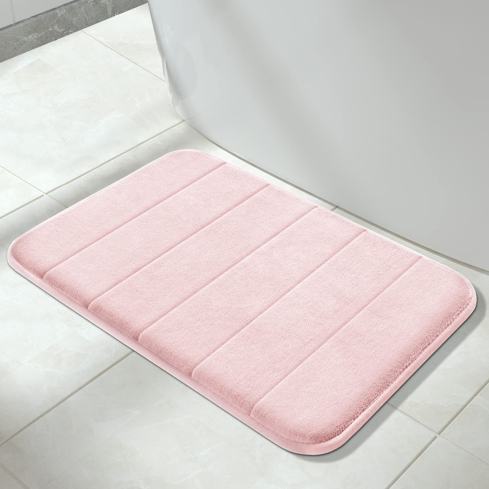 Yimobra Memory Foam Bath Mat Large Size,24 X 17 Inches, Soft And Comfortable, Super Water Absorption, Non-Slip, Thick, Machine W