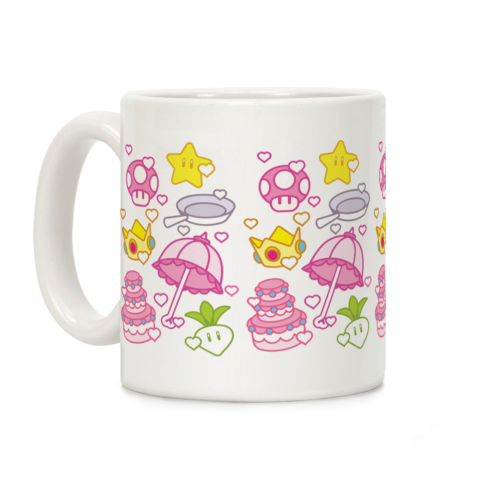 LookHUMAN Peach Inventory Items Pattern Coffee Mug - Unique Coffee Mugs for Coffee Lovers, Double-Sided Print Ceramic Coffee Cup