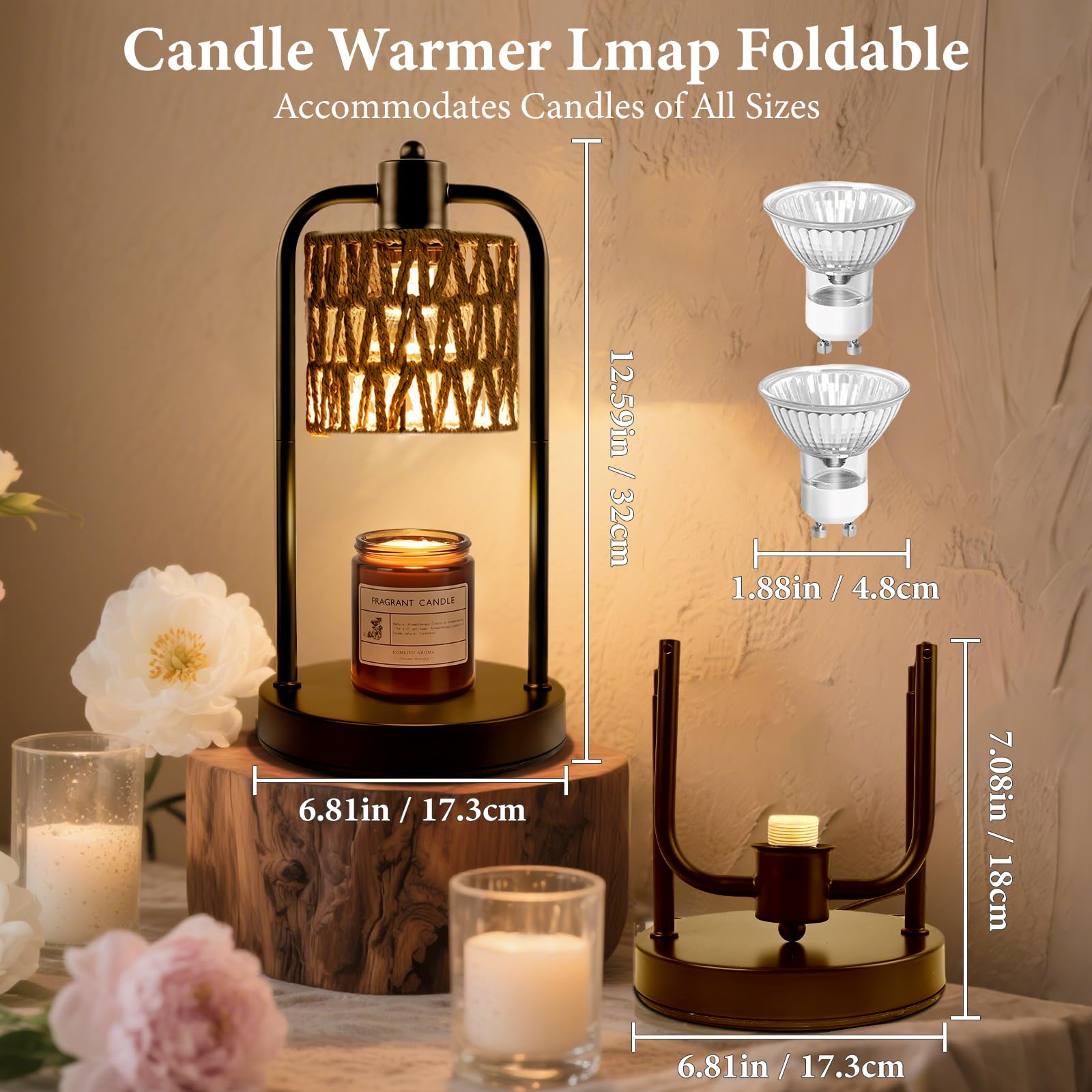 Candle Warmer Lamp with Timer Light: Electric Wax Melt Warming Dimmable for Yankee Candles Large - Birthday Christmas Gift for W