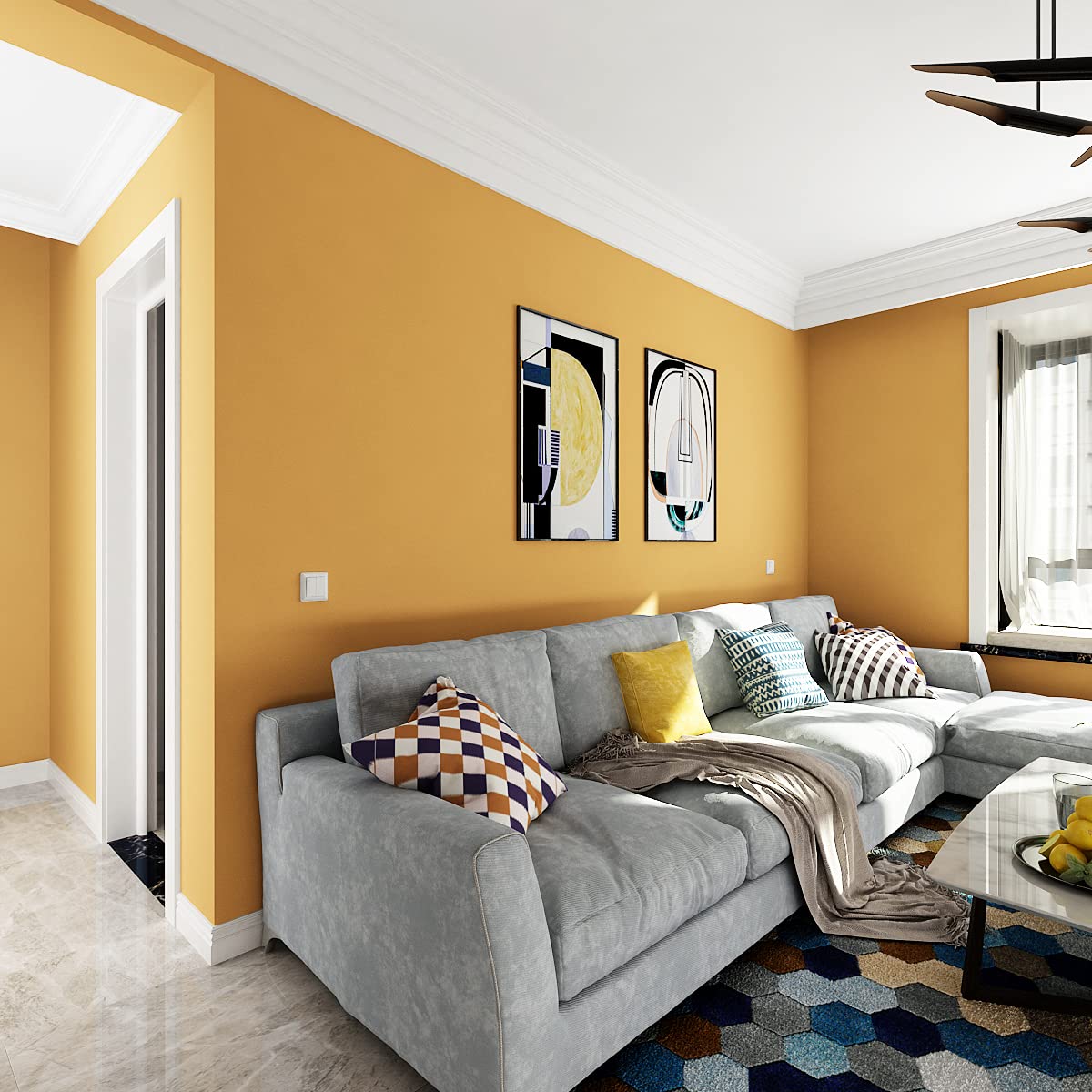 Lacheery Matte Yellow Peel And Stick Modern Wallpaper For Bedroom Bathroom Living Room Walls Removable Wallpaper Solid Color Tex
