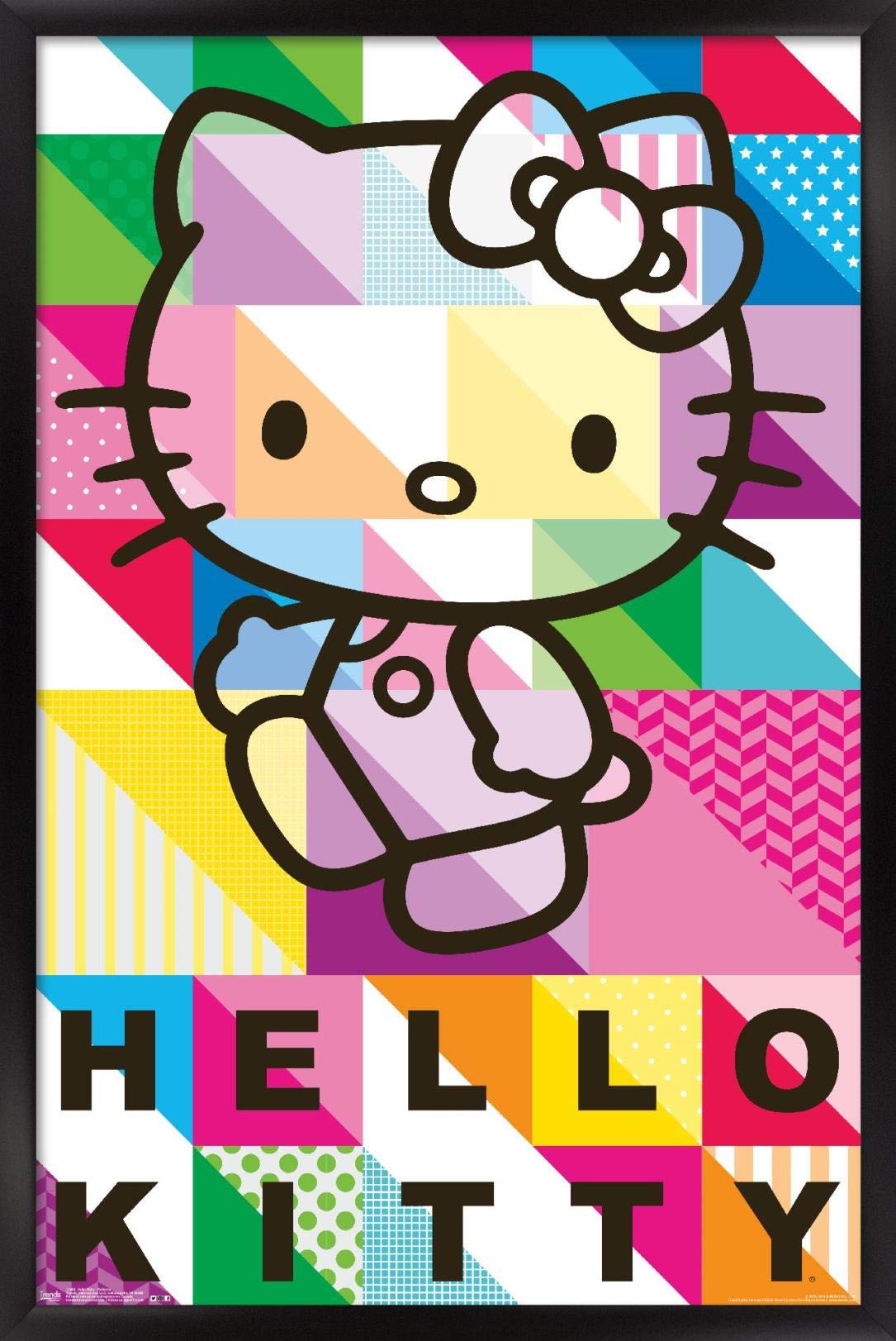 Trends International Hello Kitty - Patterns Wall Poster, 22.375'' X 34'', Black Framed Version