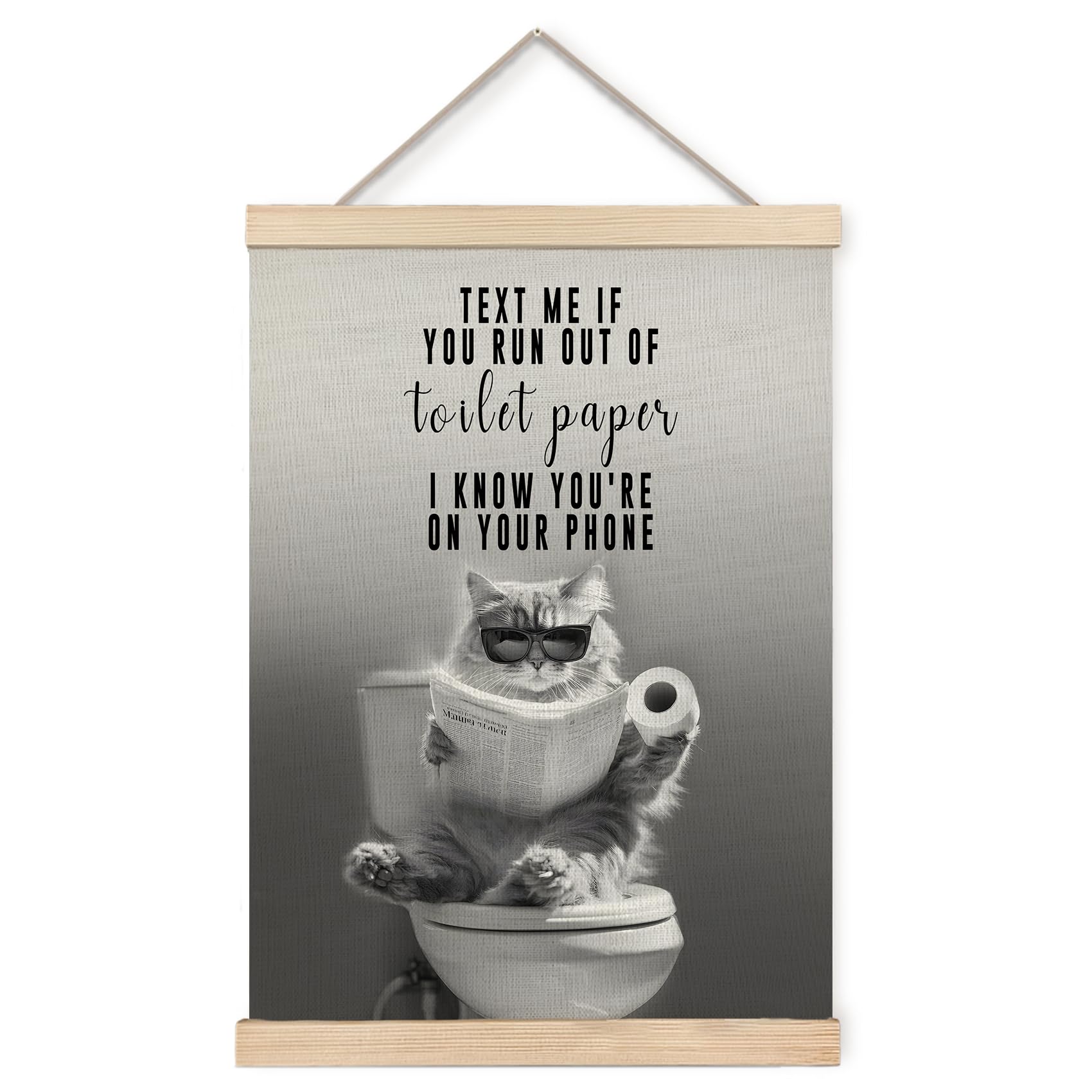 Foritho Funny Cat Bathroom Poster Wall Art Framed, Cat Bathroom Decor, Cats Lover Mom Lady Gifts For Women, Humor Cute Kitten Ca