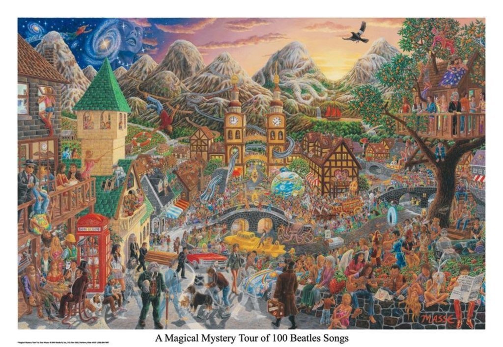 Tom Masse Magical Mystery Tour Of 100 Beatles Songs Music Poster Print - 32X22