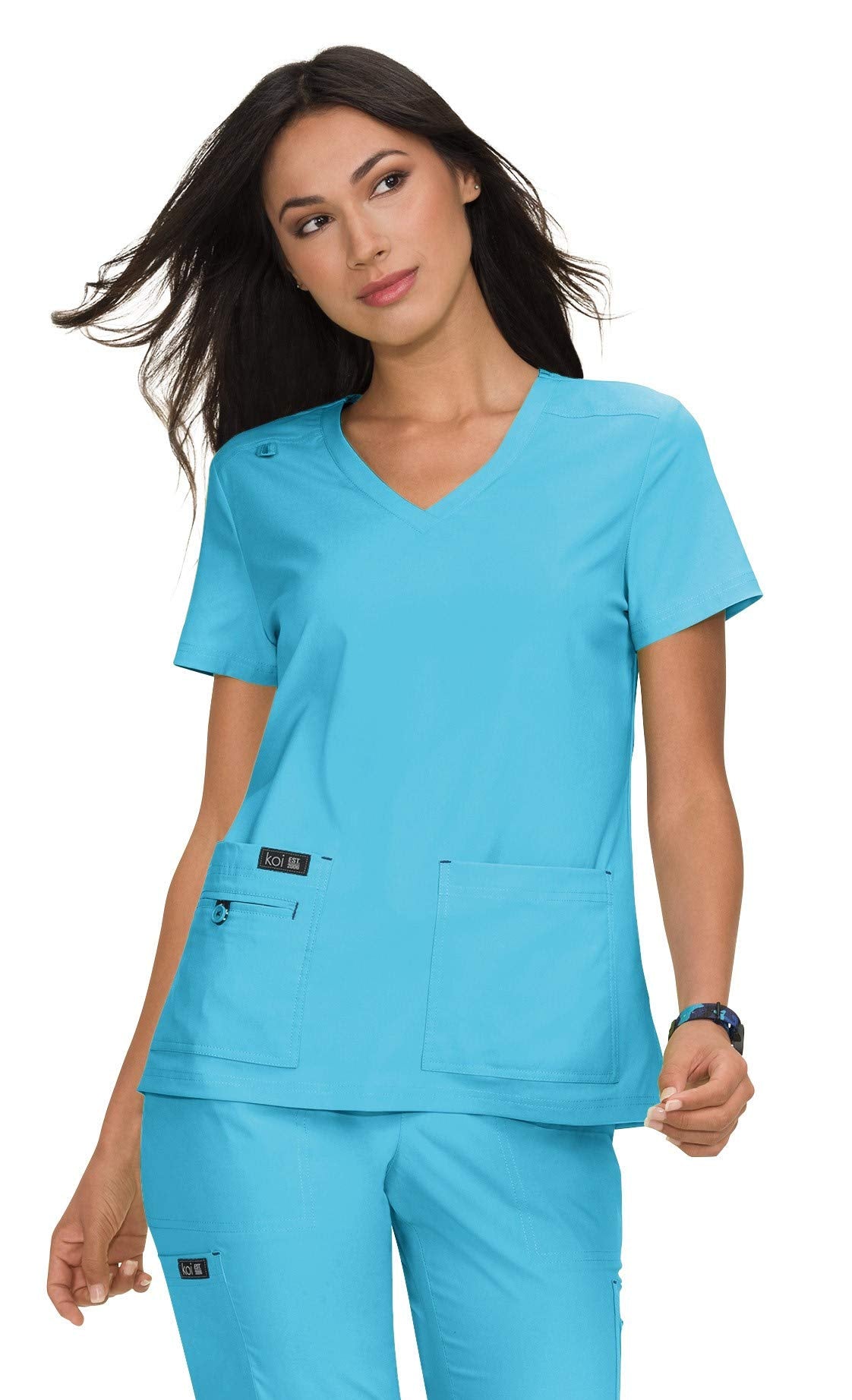 Koi Basics Koi373 Womens Scrub Top Electric Blue S