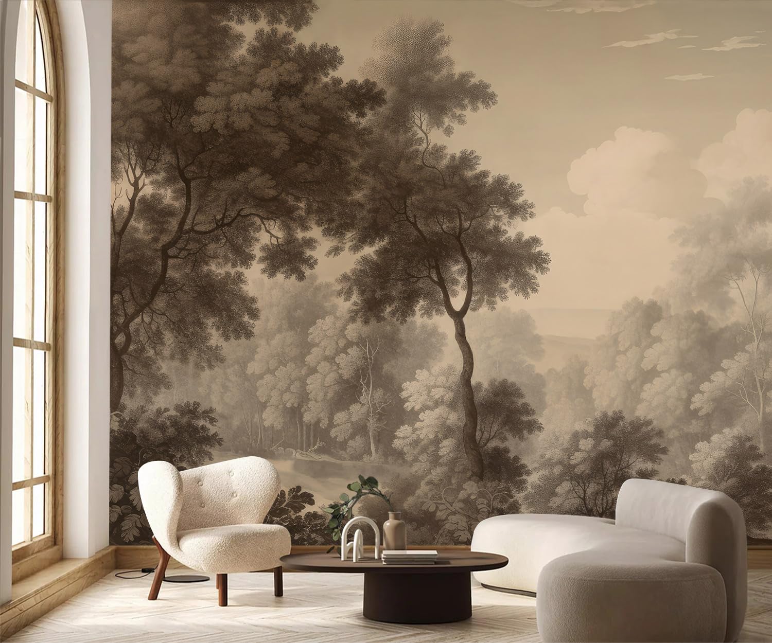 PYFFYP- Retro Tropical Jungle Peel and Stick Wallpaper murals for Bedroom