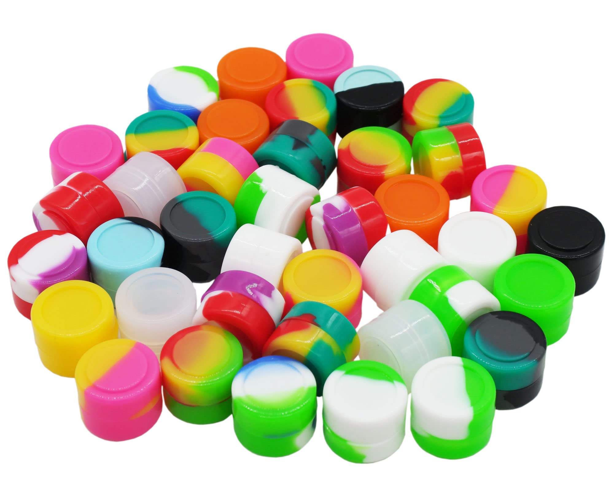 Pearwell 2Ml Silicone Wax Containers Concentrate Sealed Oil Non-Stick Jars (20), Multicolor