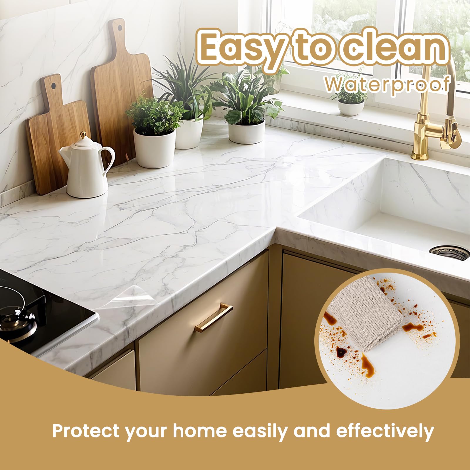 Practicalws Clear Contact Paper, Self Adhesive Removable Vinyl Film Thickness Clear Wall Protector, Waterproof Wallpaper For Kit