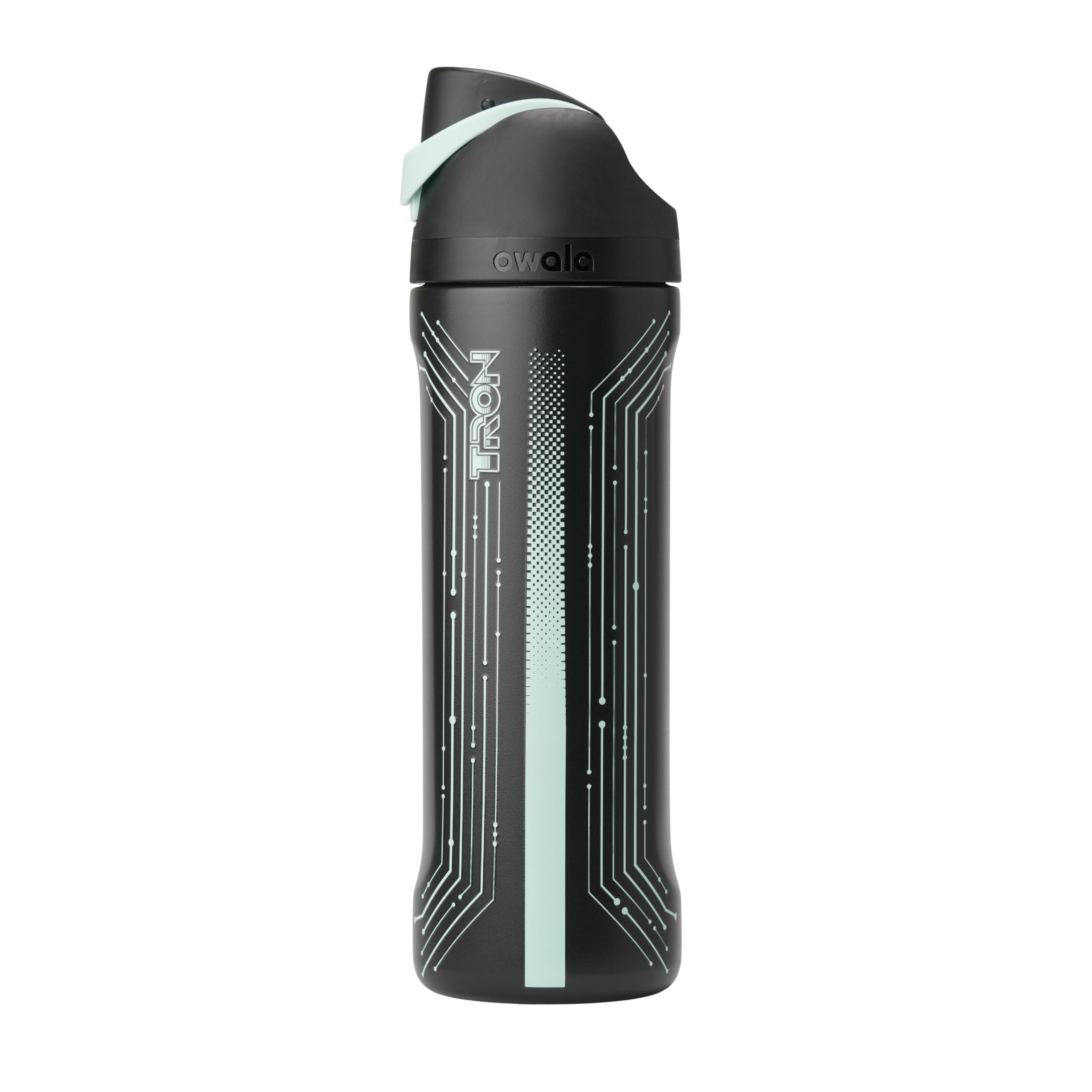 Owala TRON FreeSip Insulated Stainless Steel Glow in the Dark Water Bottle with Straw for Sports and Travel, BPA-Free, 24 oz, Bl