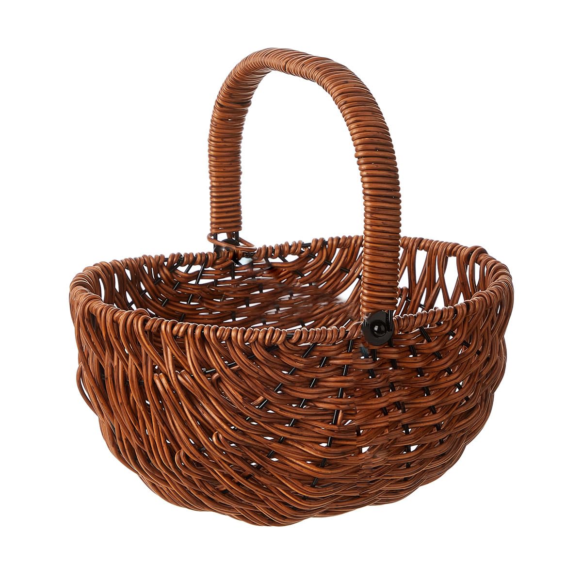 Wicker Rattan Flower Girl Basket, Hand Woven Harvest Basket for Wedding