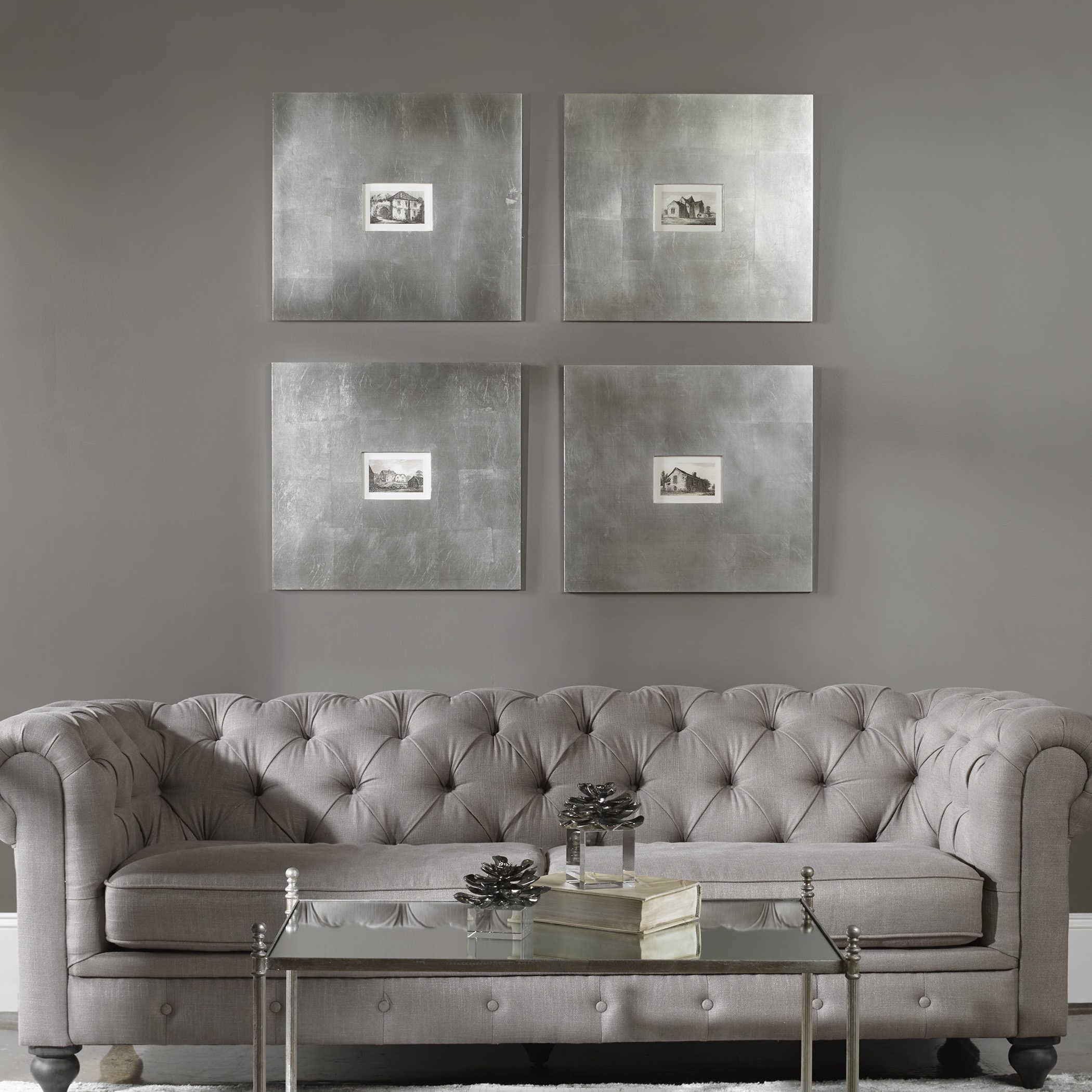Uttermost Historical Buildings I, Ii, Iii, Iv 0.5 X 23.13 X 21.13 (Set Of 4), 21.1'' L X 23.1'' W X 0.5'' D, Rustic