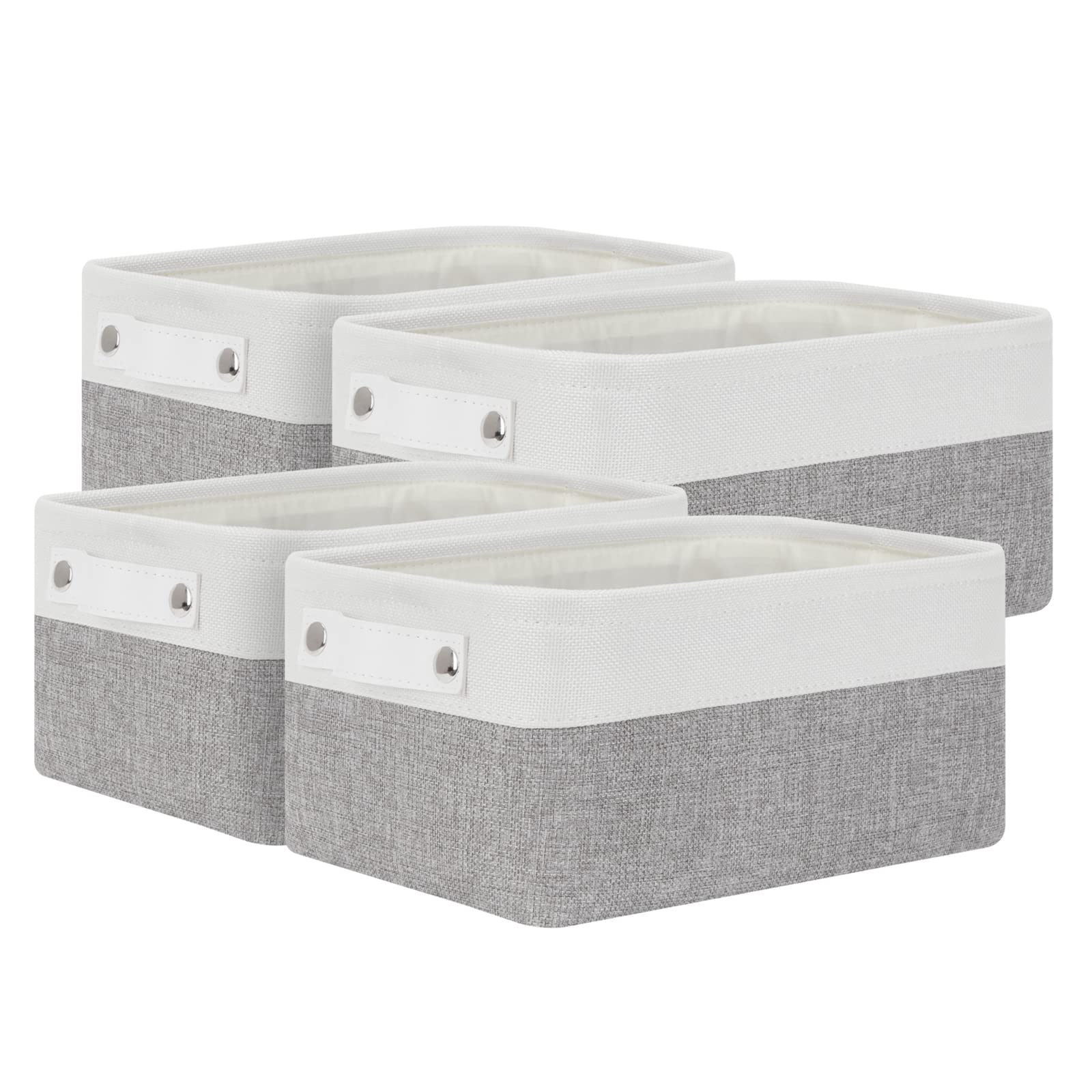 Bidtakay Small Storage Baskets For Organizing [4-Pack] Fabric Storage Bins For Baby Organizer Shelf Baskets For Nursery Storage